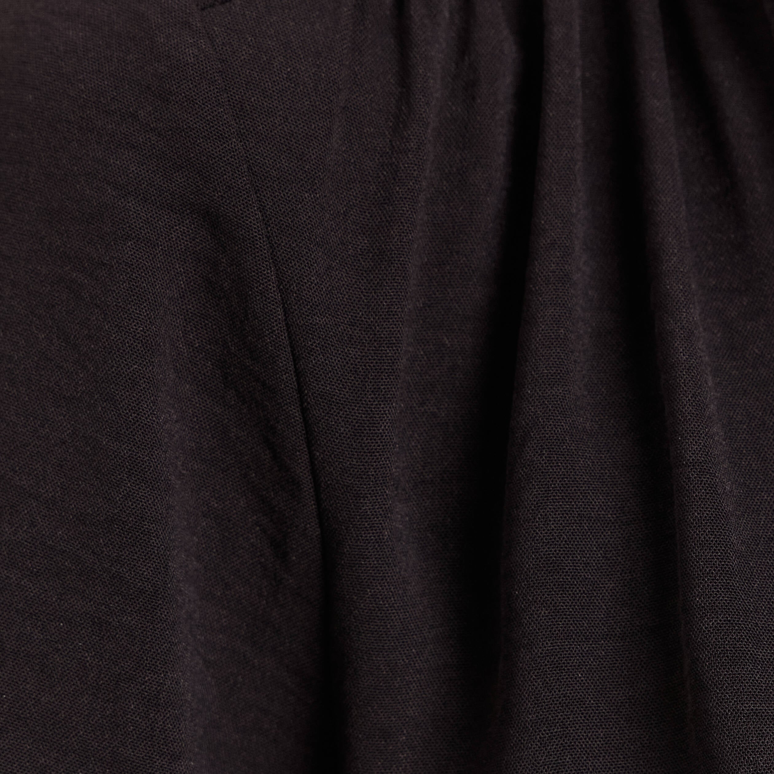 Blouse col v manches longues fluide noir femme