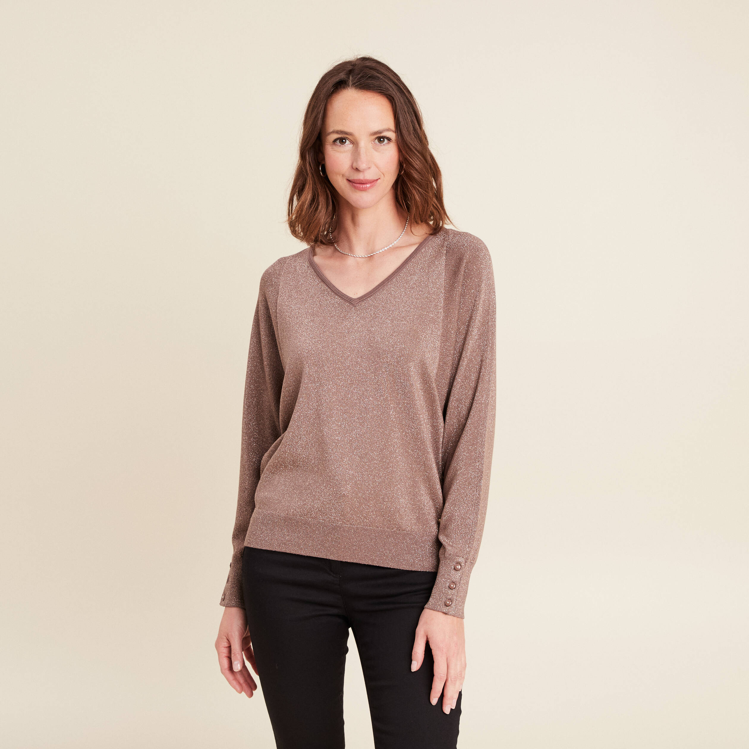 pull manches longues couleur cuivre femme Pull manches longues couleur cuivre femme