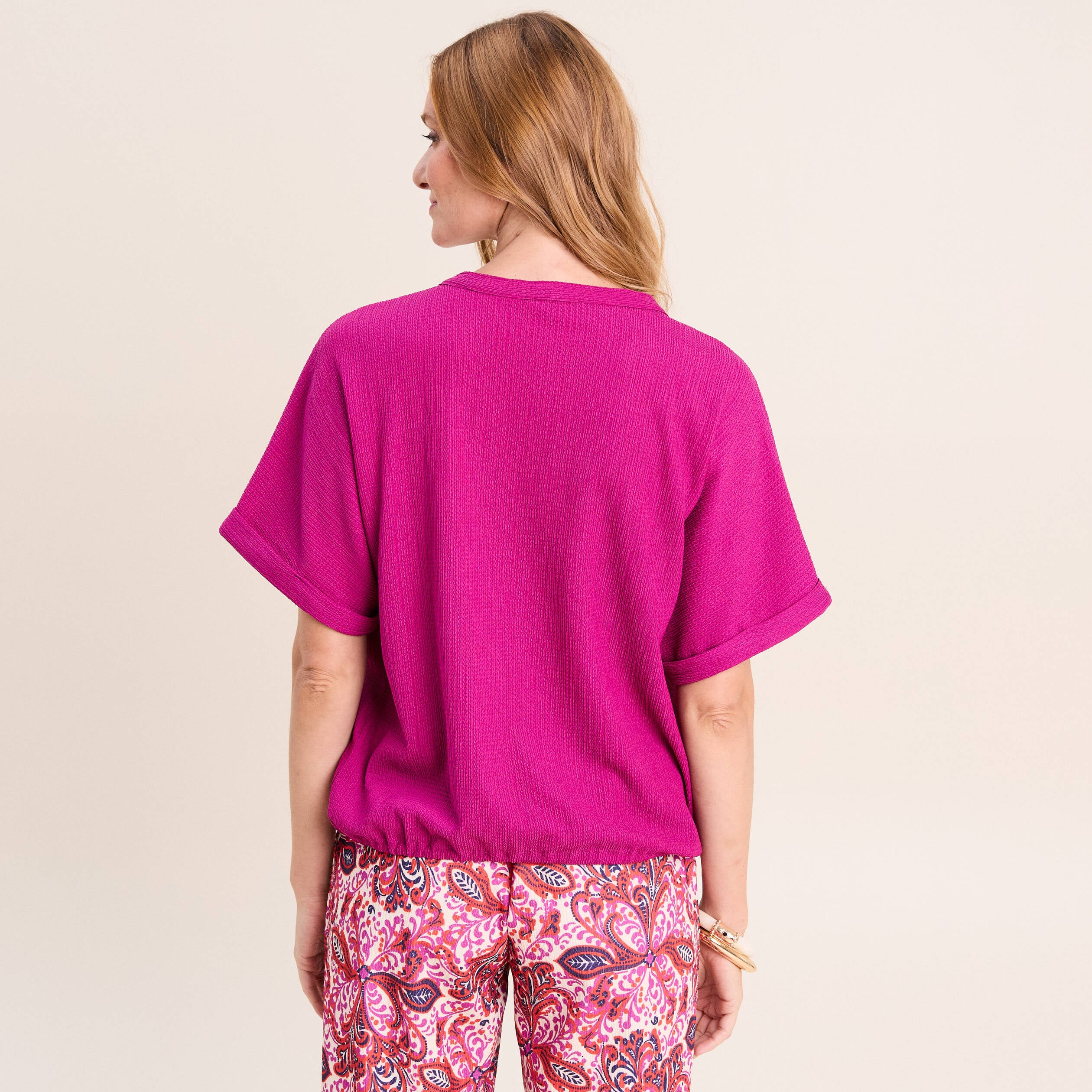 Chemisette effet boule manches courtes violet clair femme