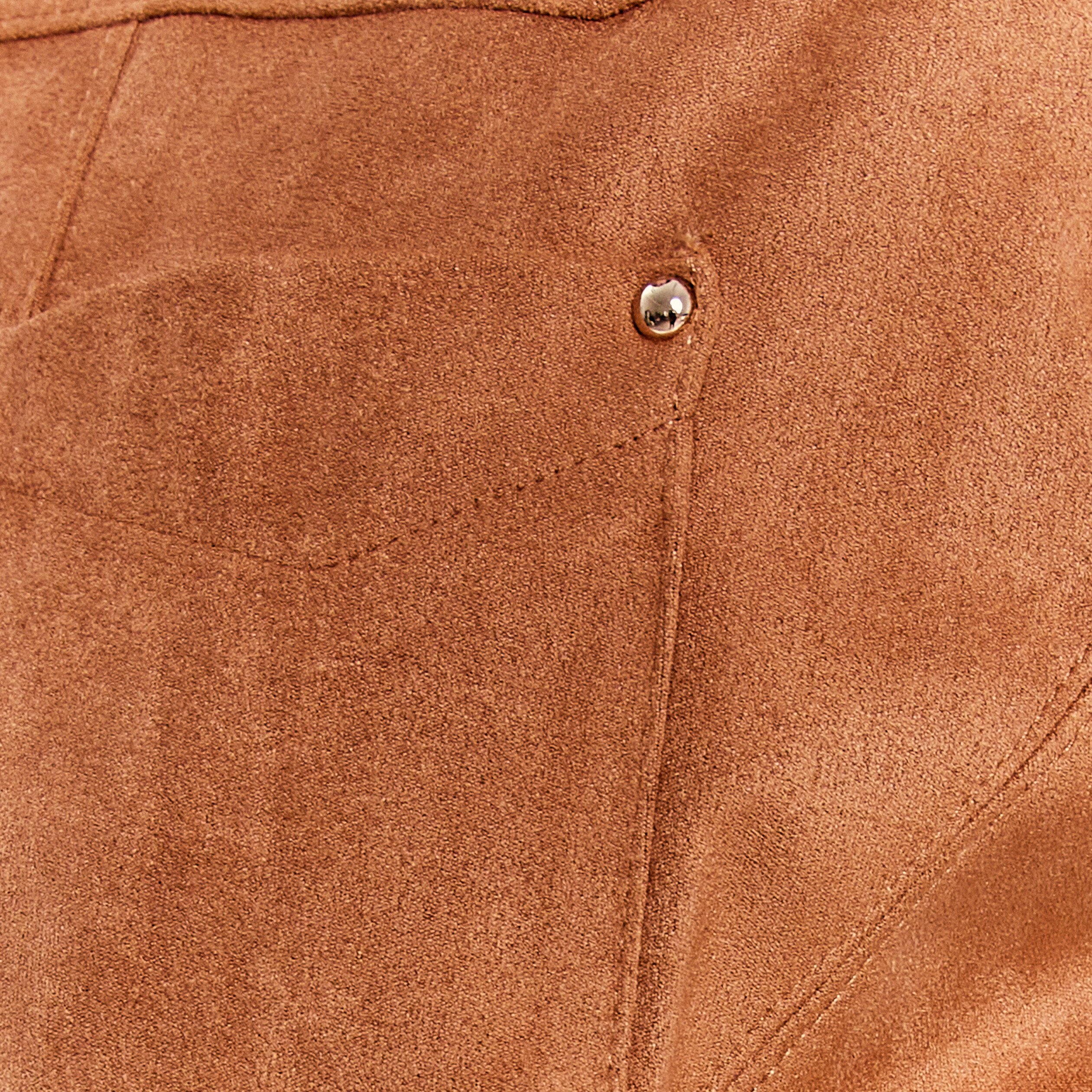 Veste droite suédine beige femme