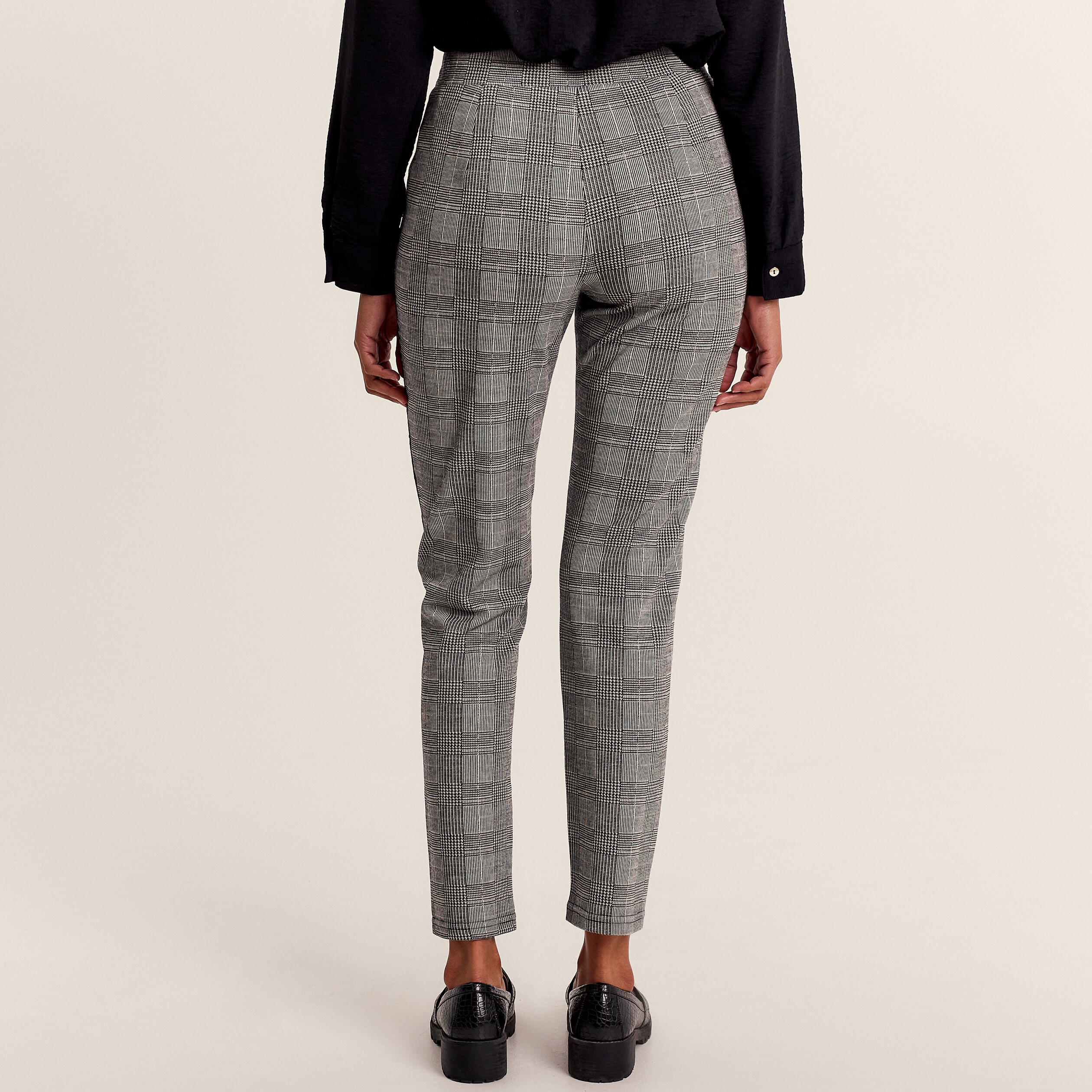 Pantalon flou à coulisse gris femme