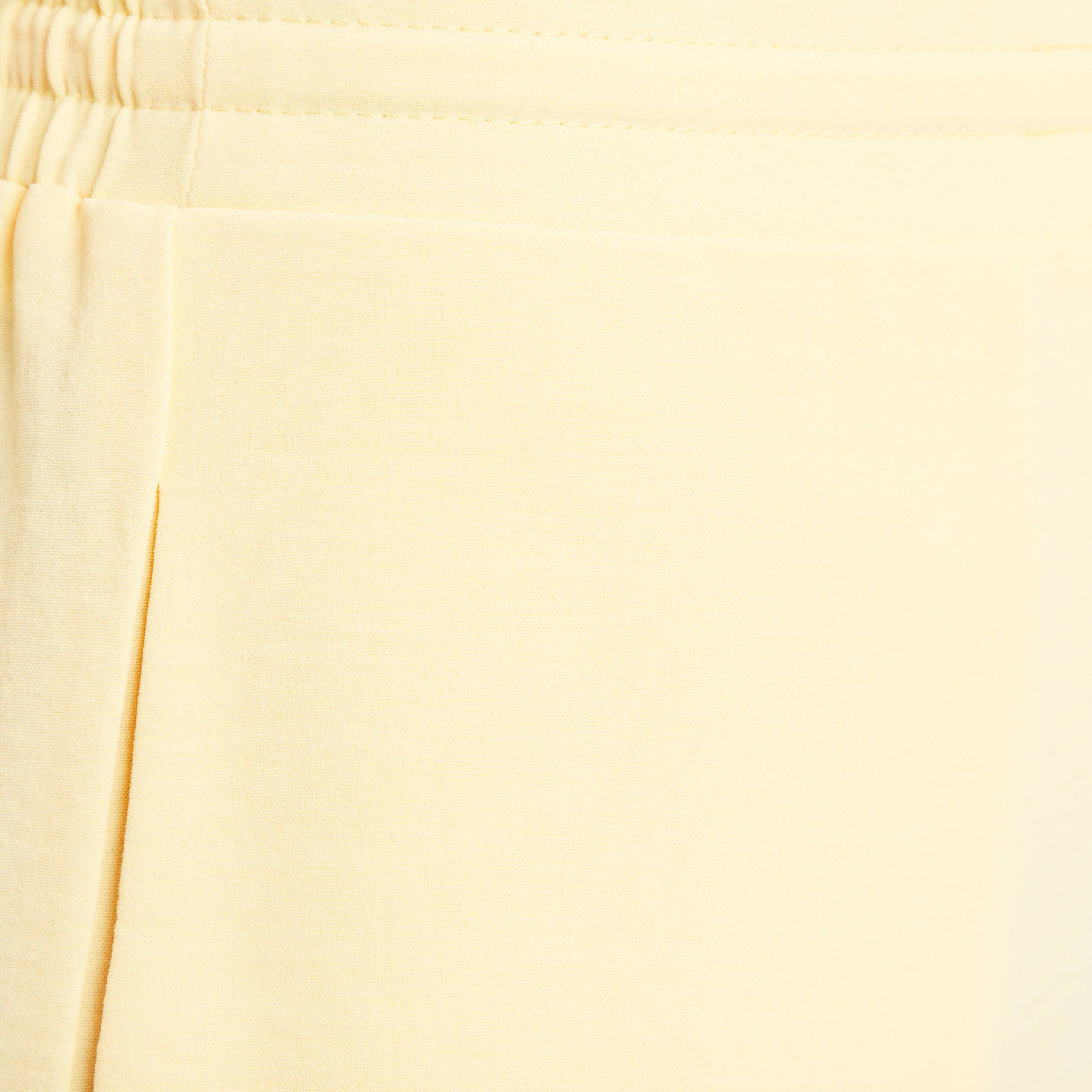 Pantalon large taille haute jaune pastel femme