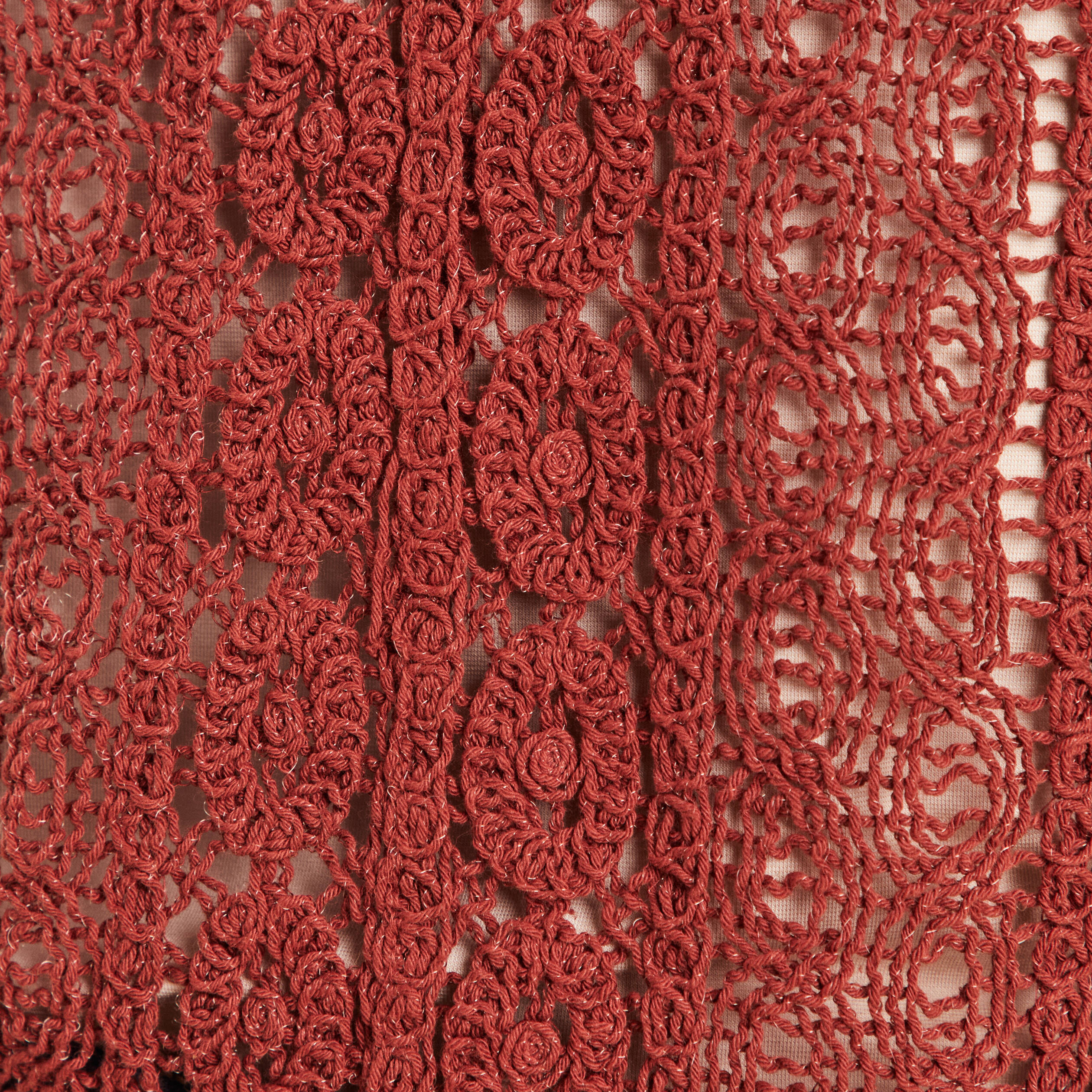 Débardeur macramé marron foncé femme