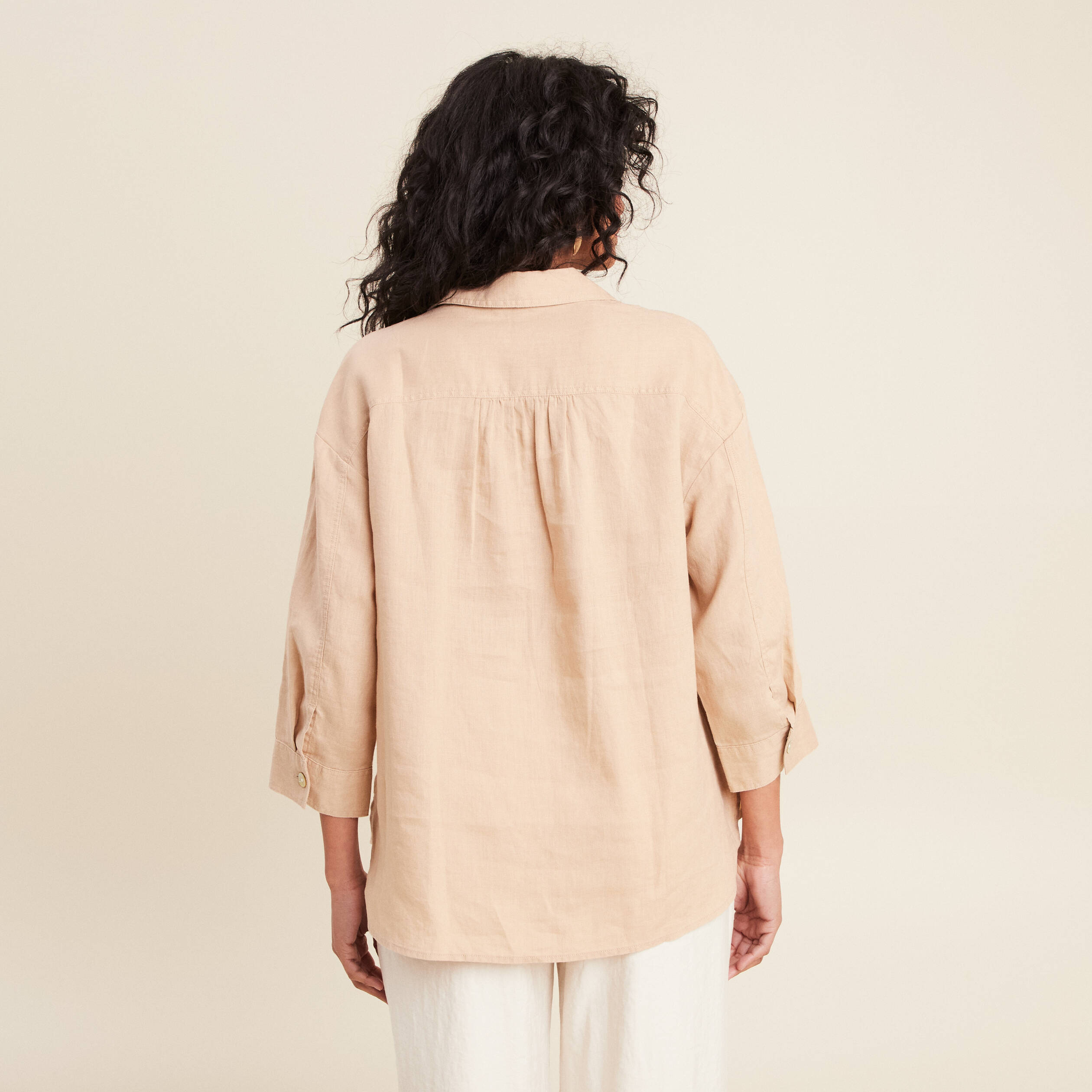 Chemise manches 3/4 sable femme