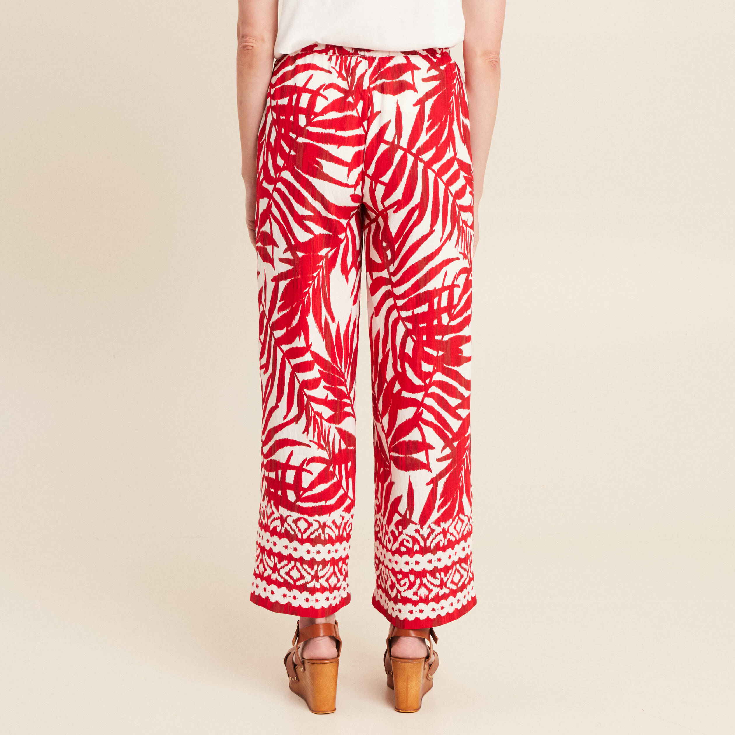 pantalon large taille haute ecru femme Pantalon large taille haute ecru femme