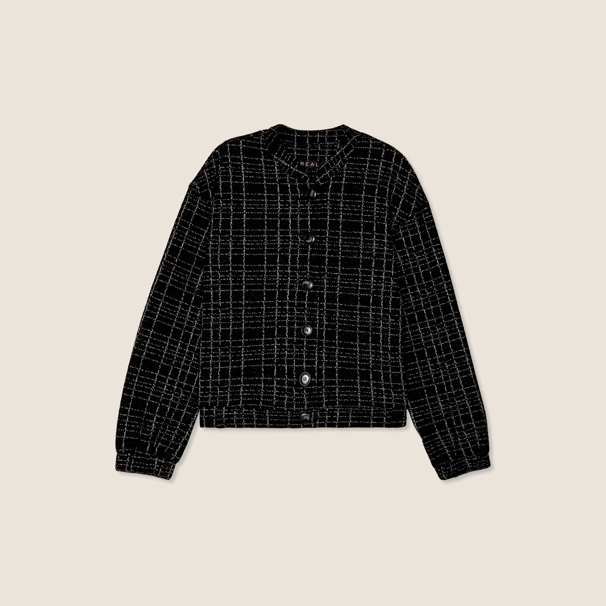 Veste droite boutonnée noir femme