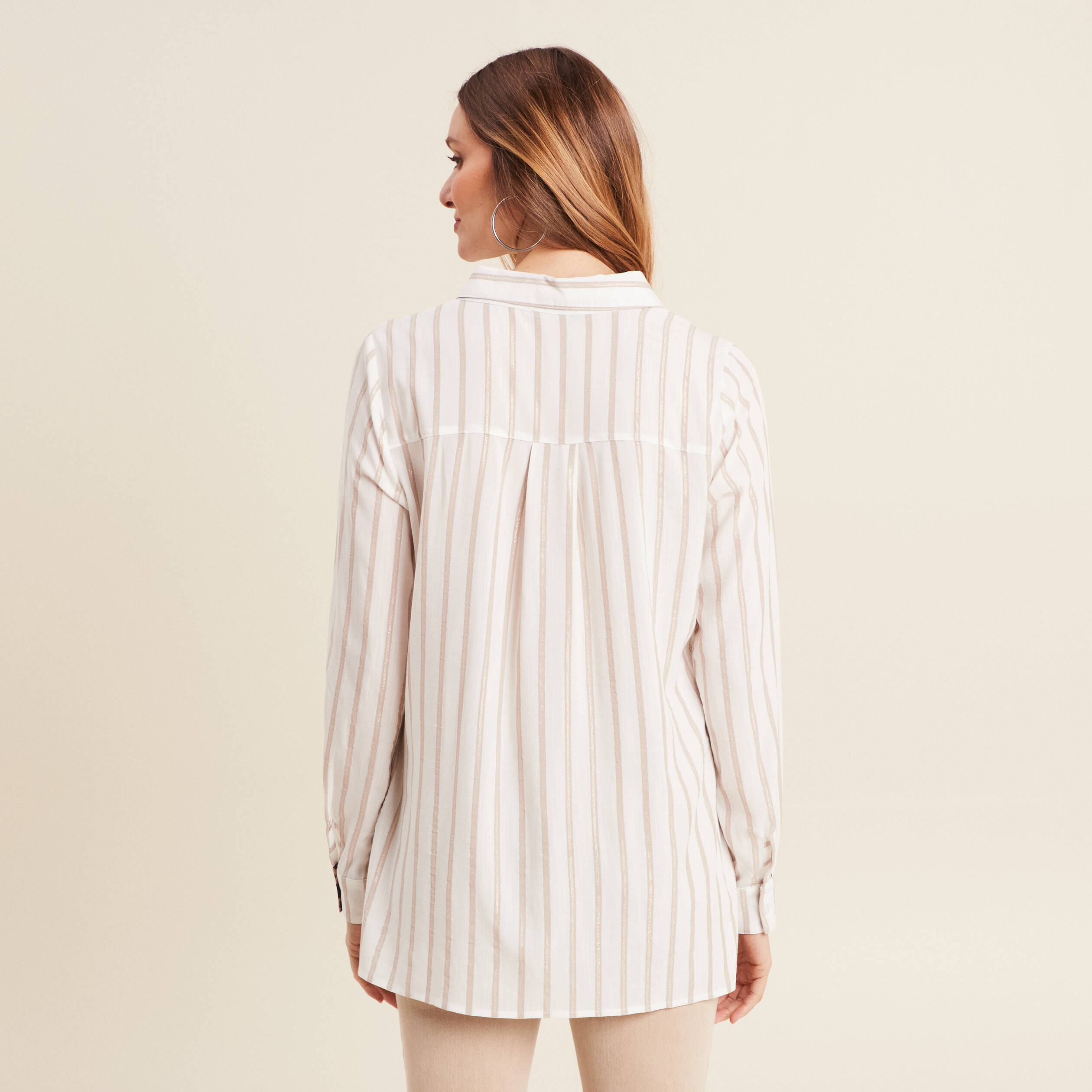 Chemise manches longues blanc femme