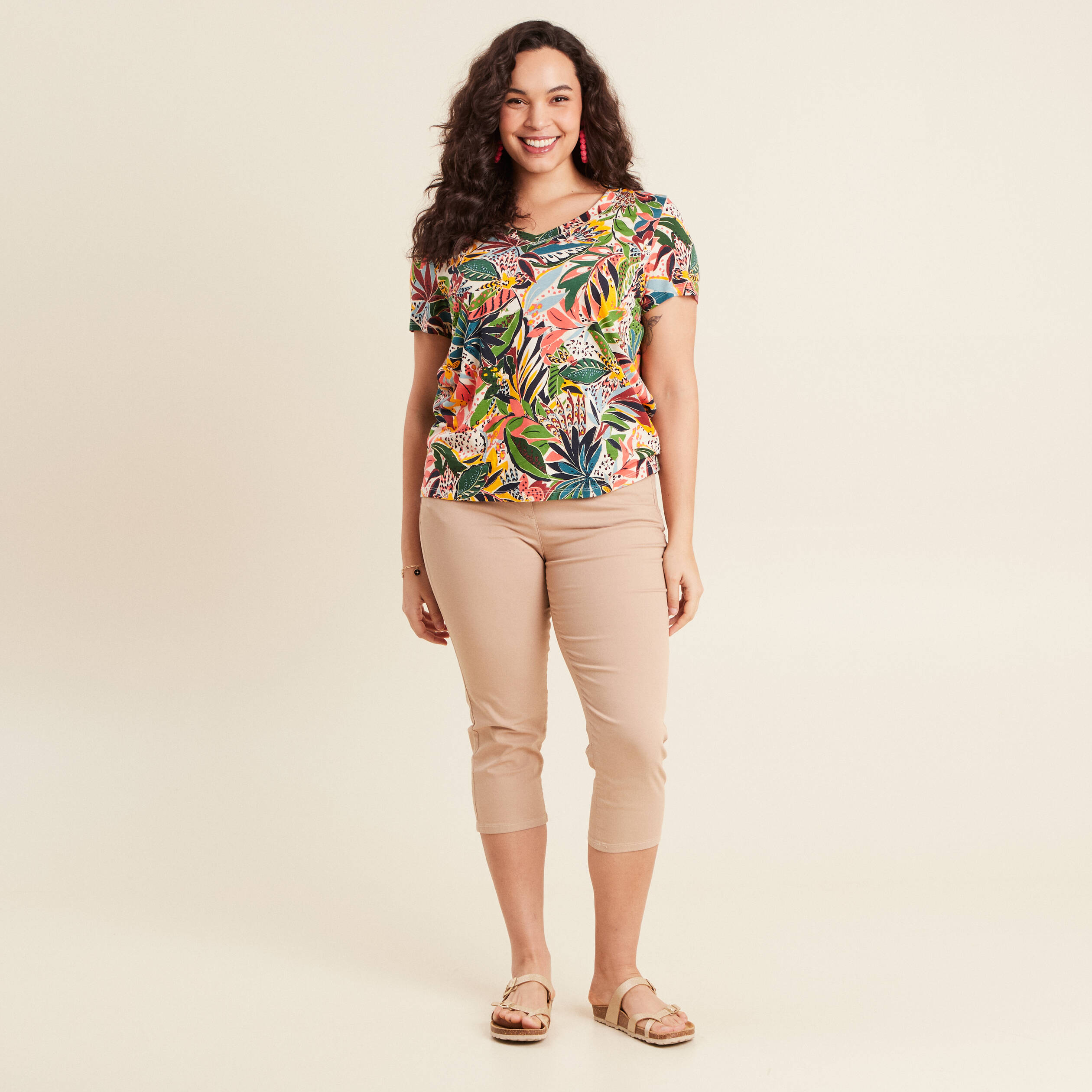 T-shirt manches courtes bleu ciel femme