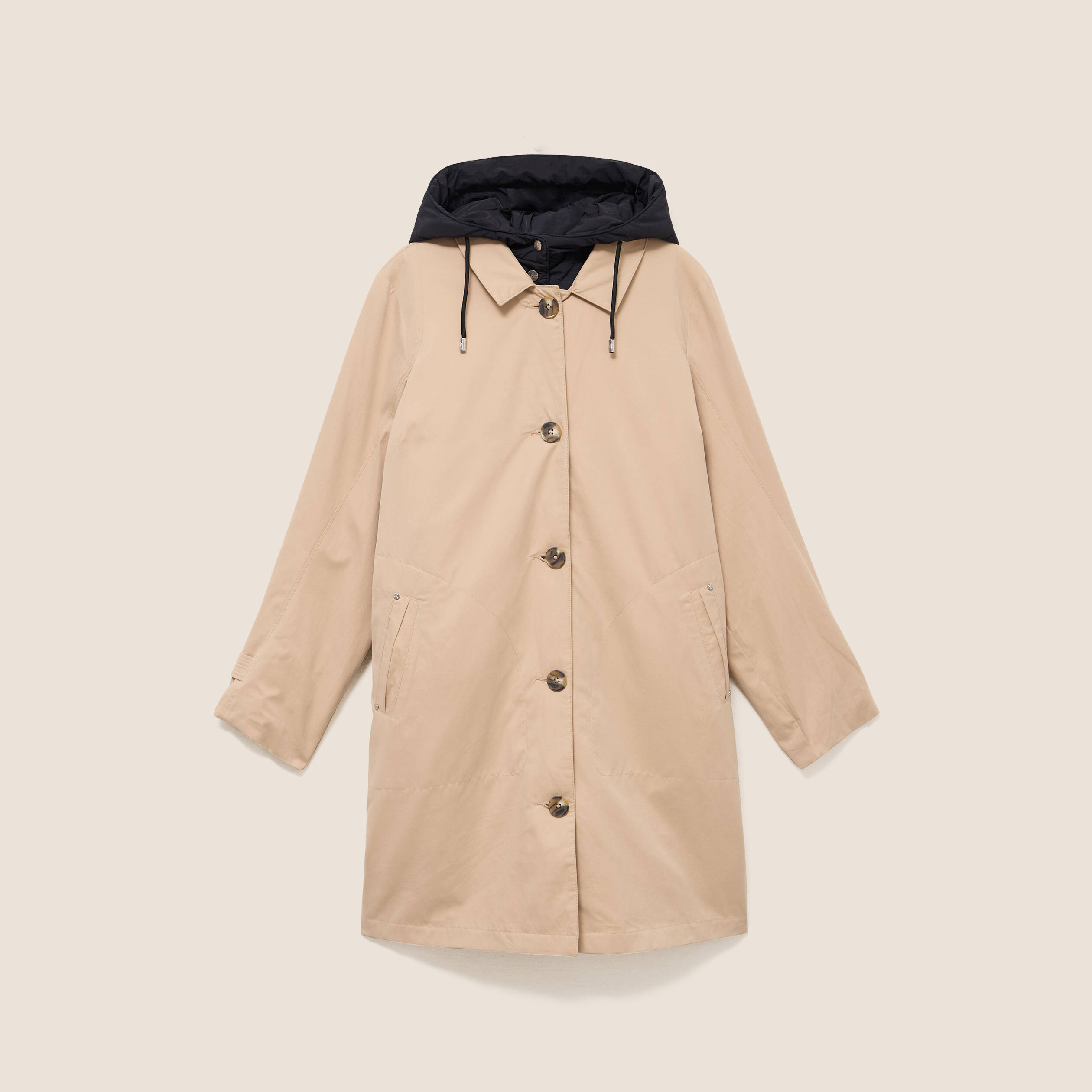 Trench doubl&eacute; satin&eacute; beige femme