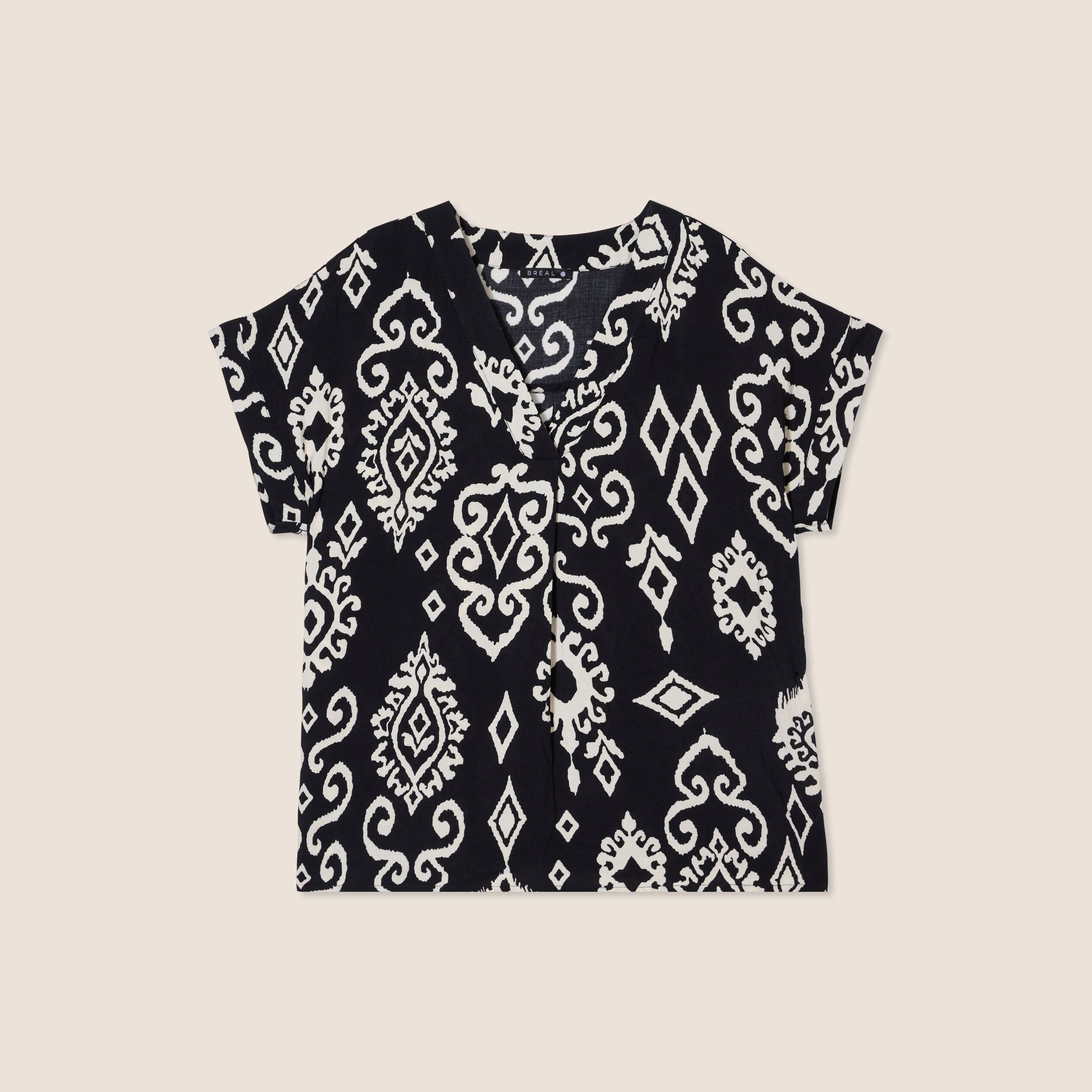 Blouse manches courtes noir femme