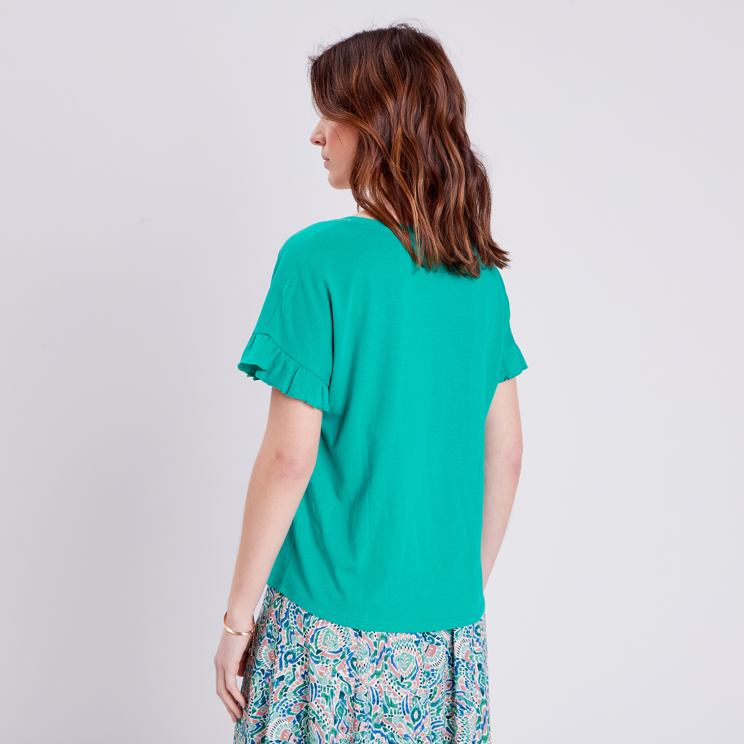 T-shirt manches courtes vert femme