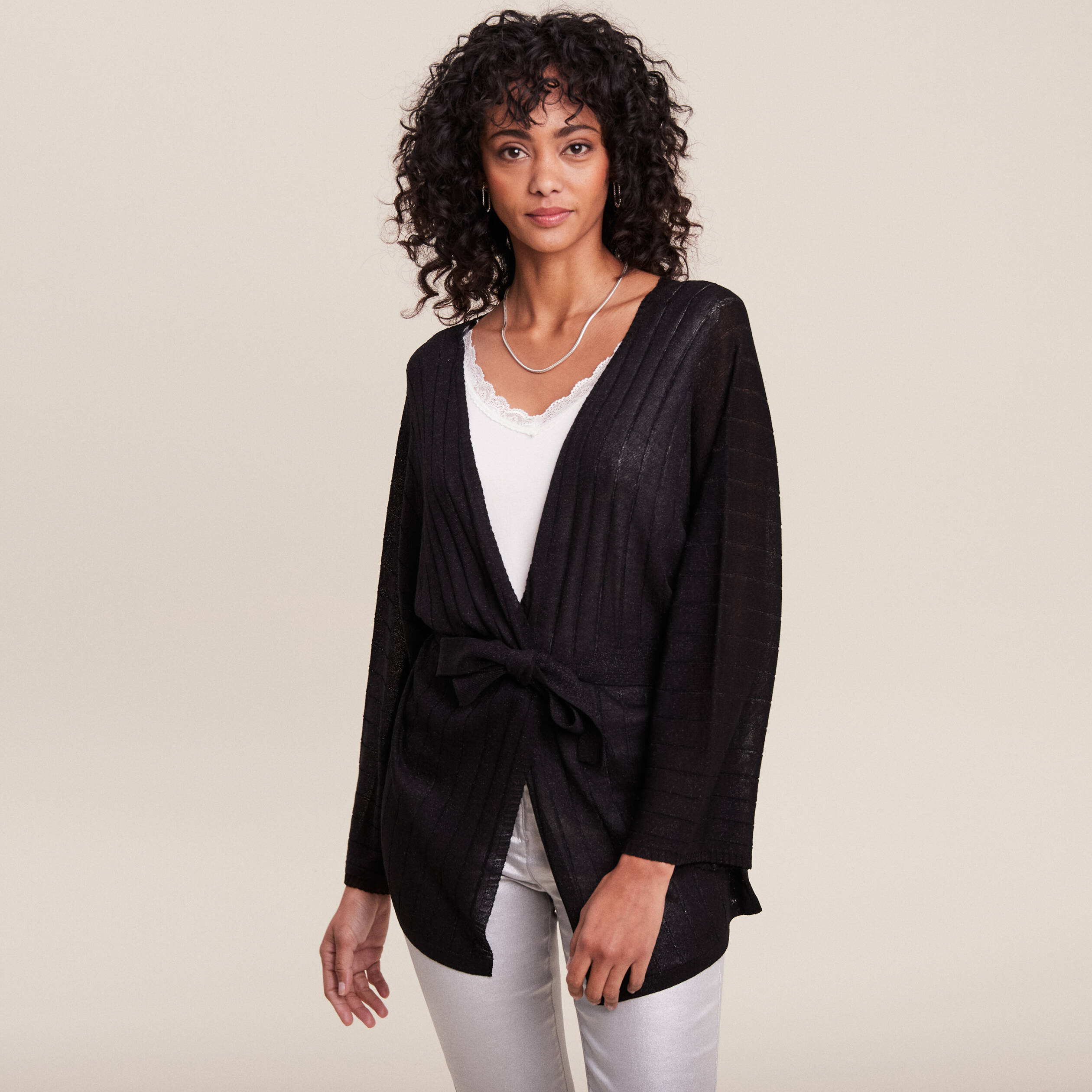 Gilet kimono top noir
