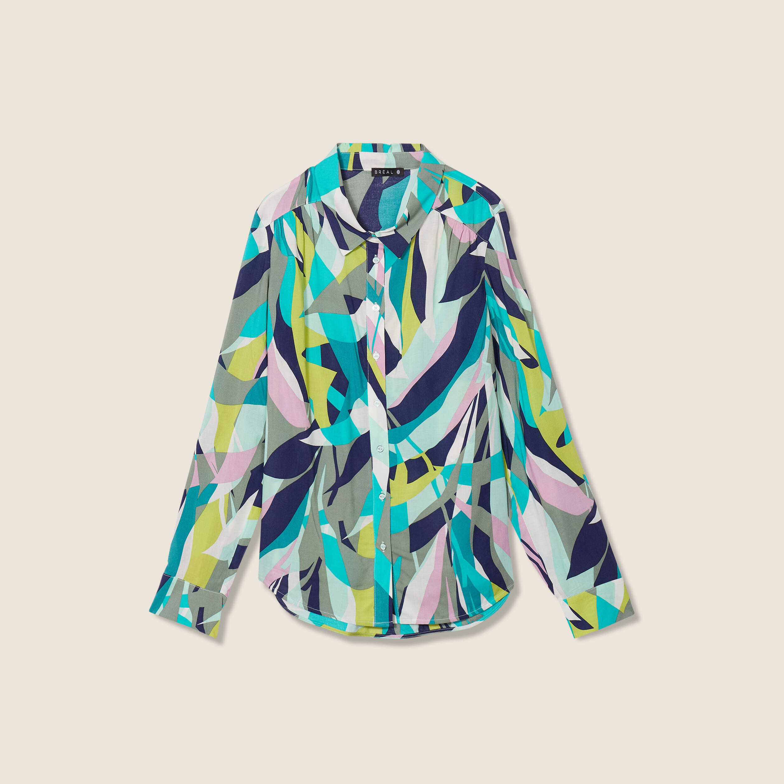 Chemise manches longues vert femme