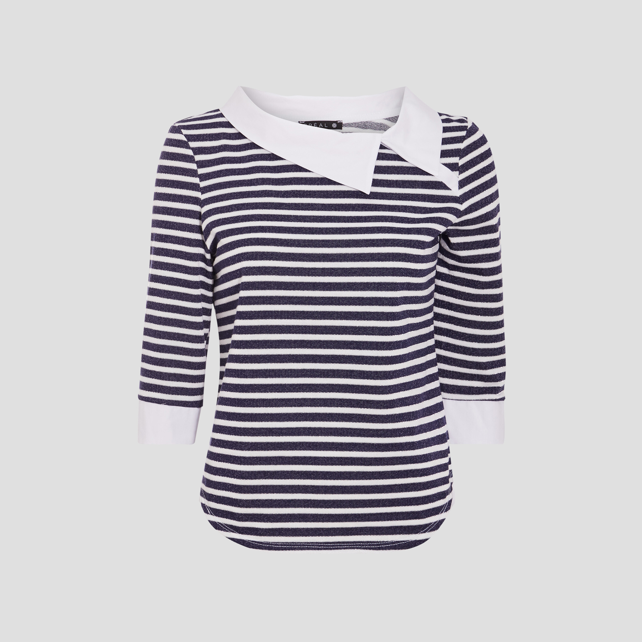T-shirt manches 3/4 bleu marine femme