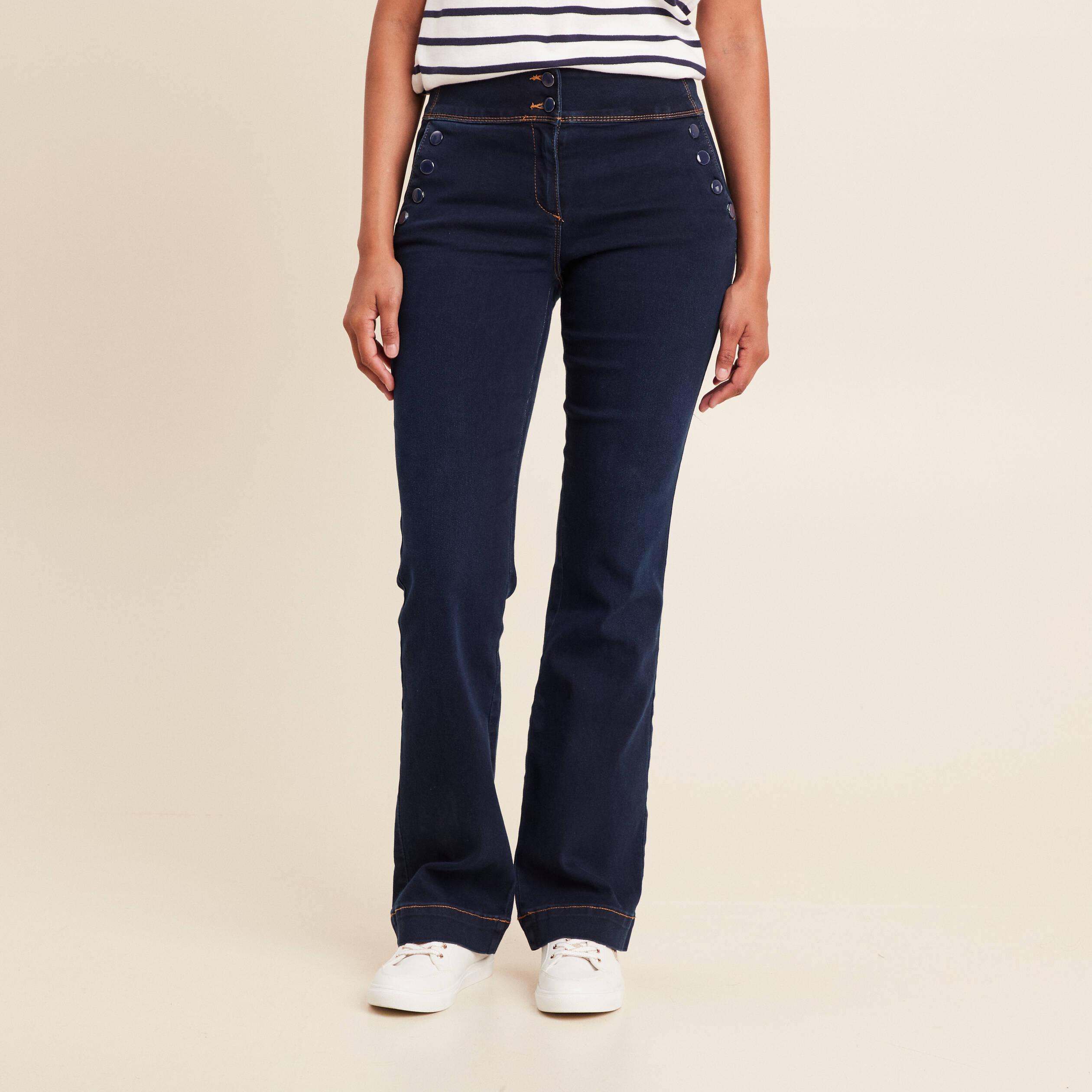 jean bootcut taille haute denim brut femme Jean bootcut taille haute denim brut femme