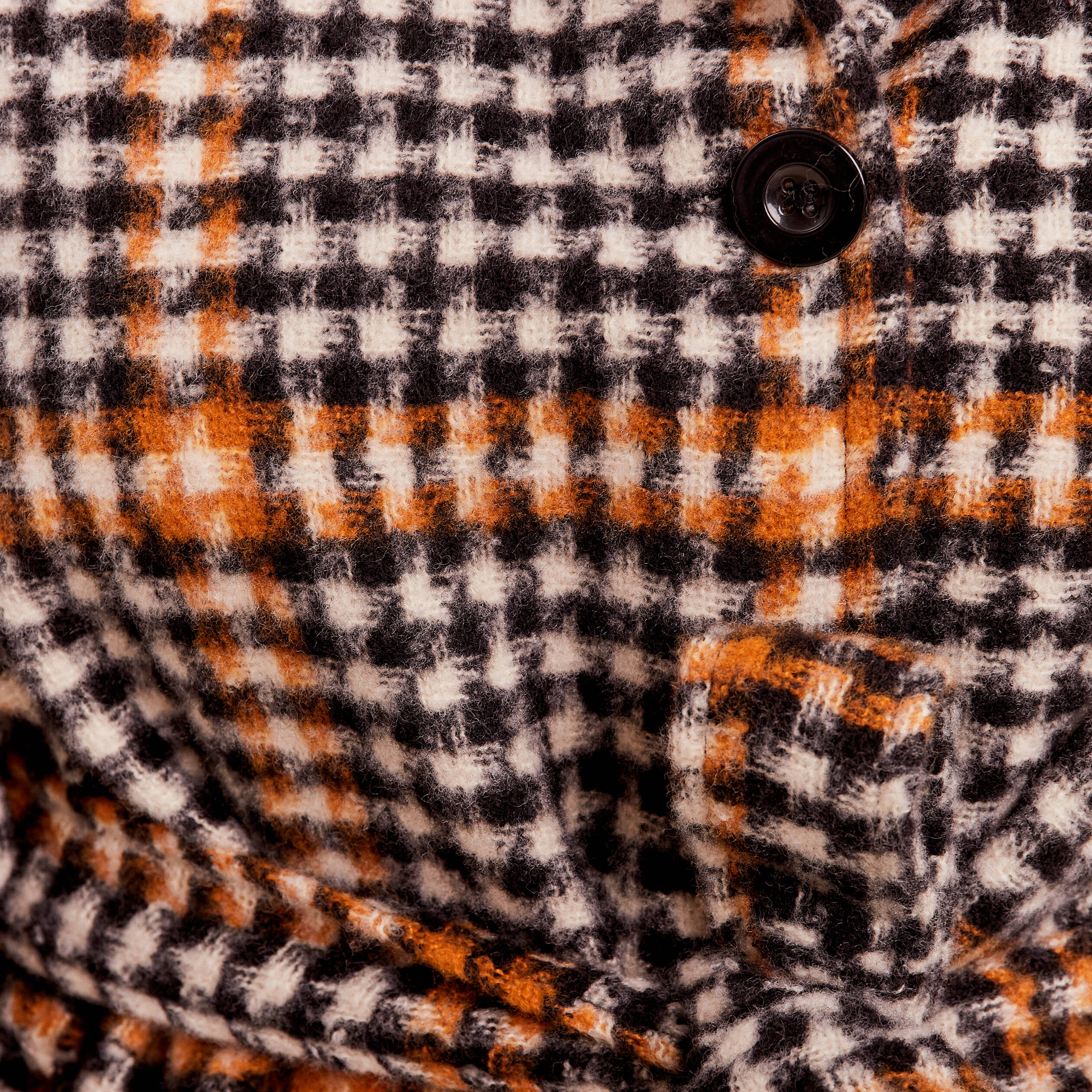 Poncho ceinturé boutonné noir femme