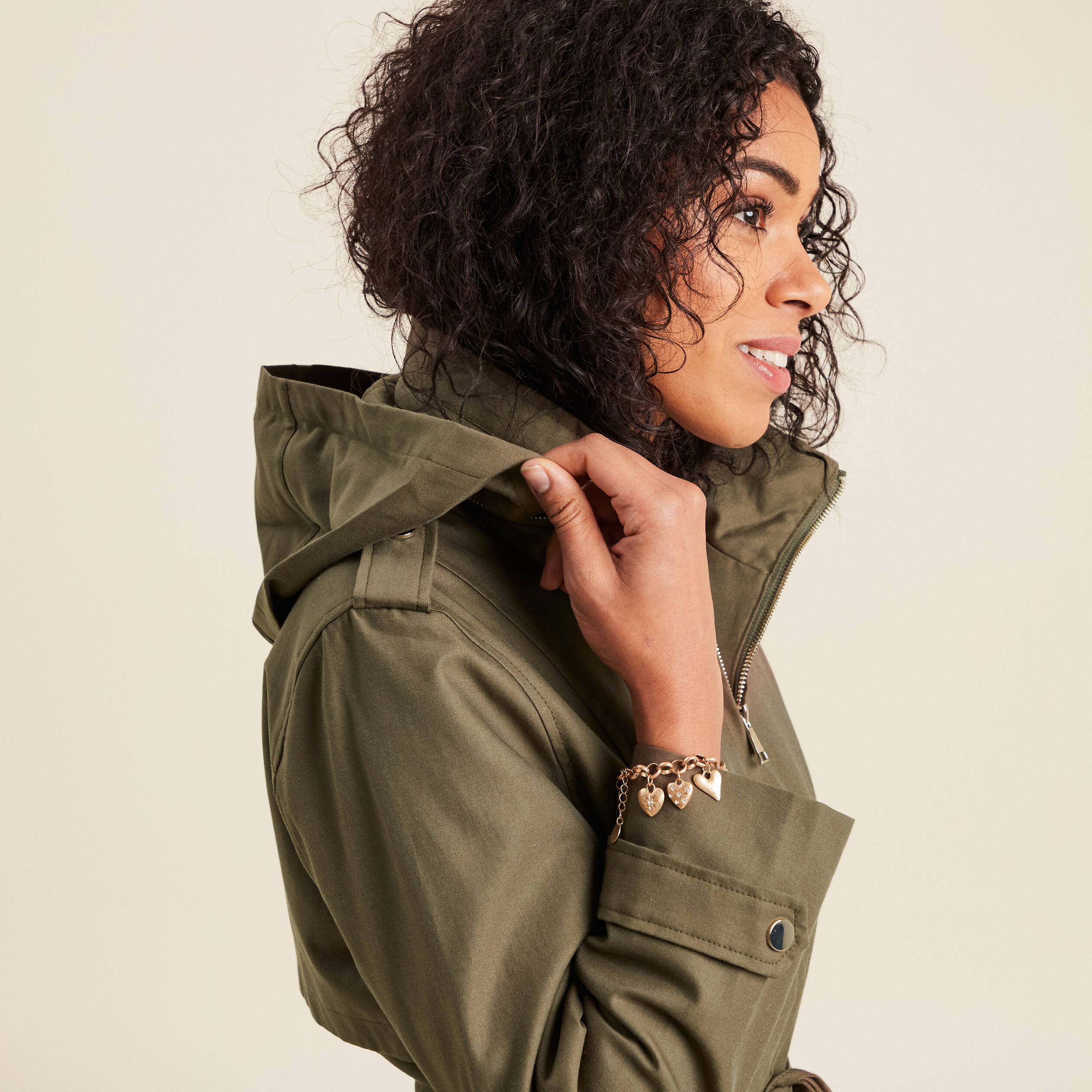 parka droite ceinturee vert olive femme Parka droite ceinturée vert olive femme