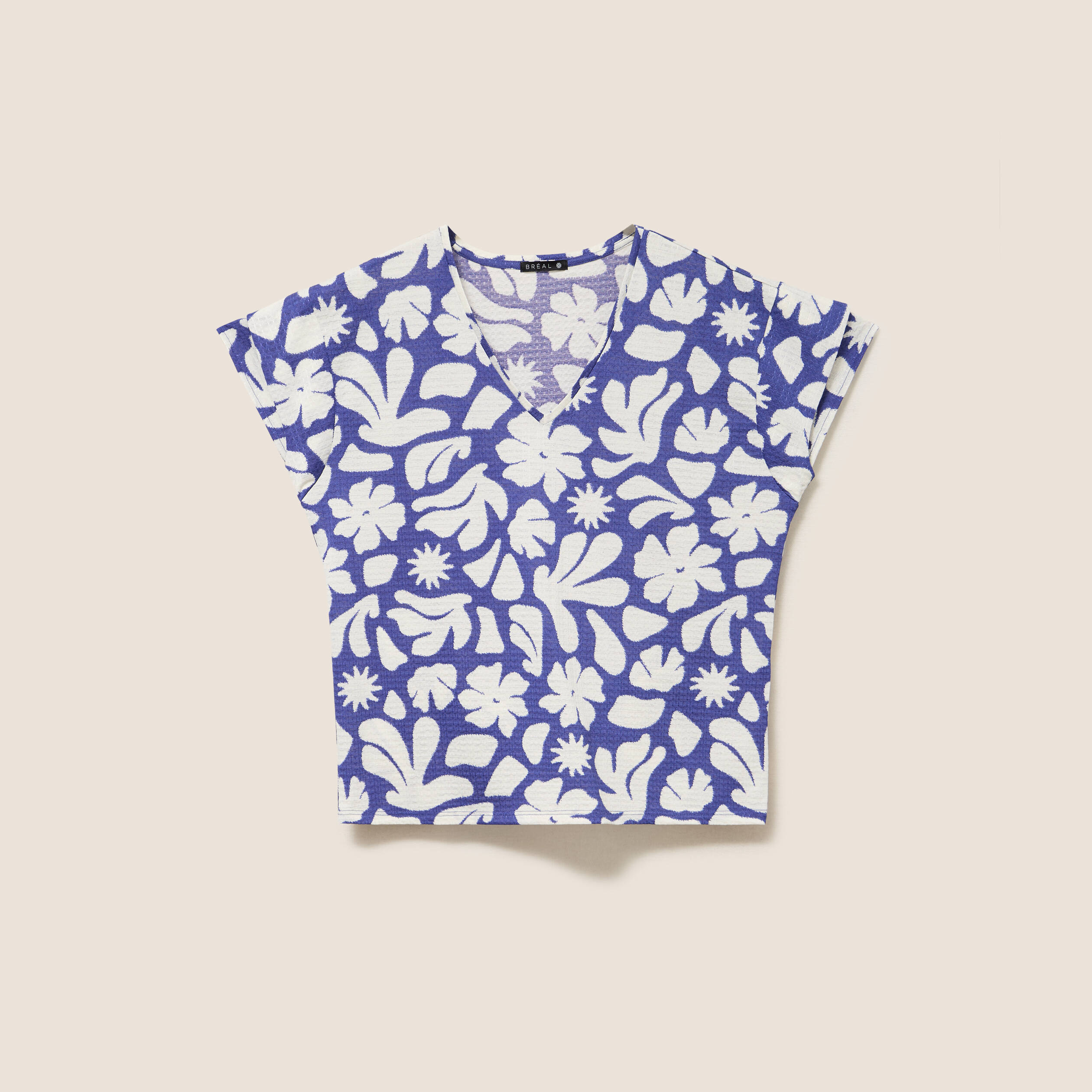 T-shirt manches courtes bleu femme