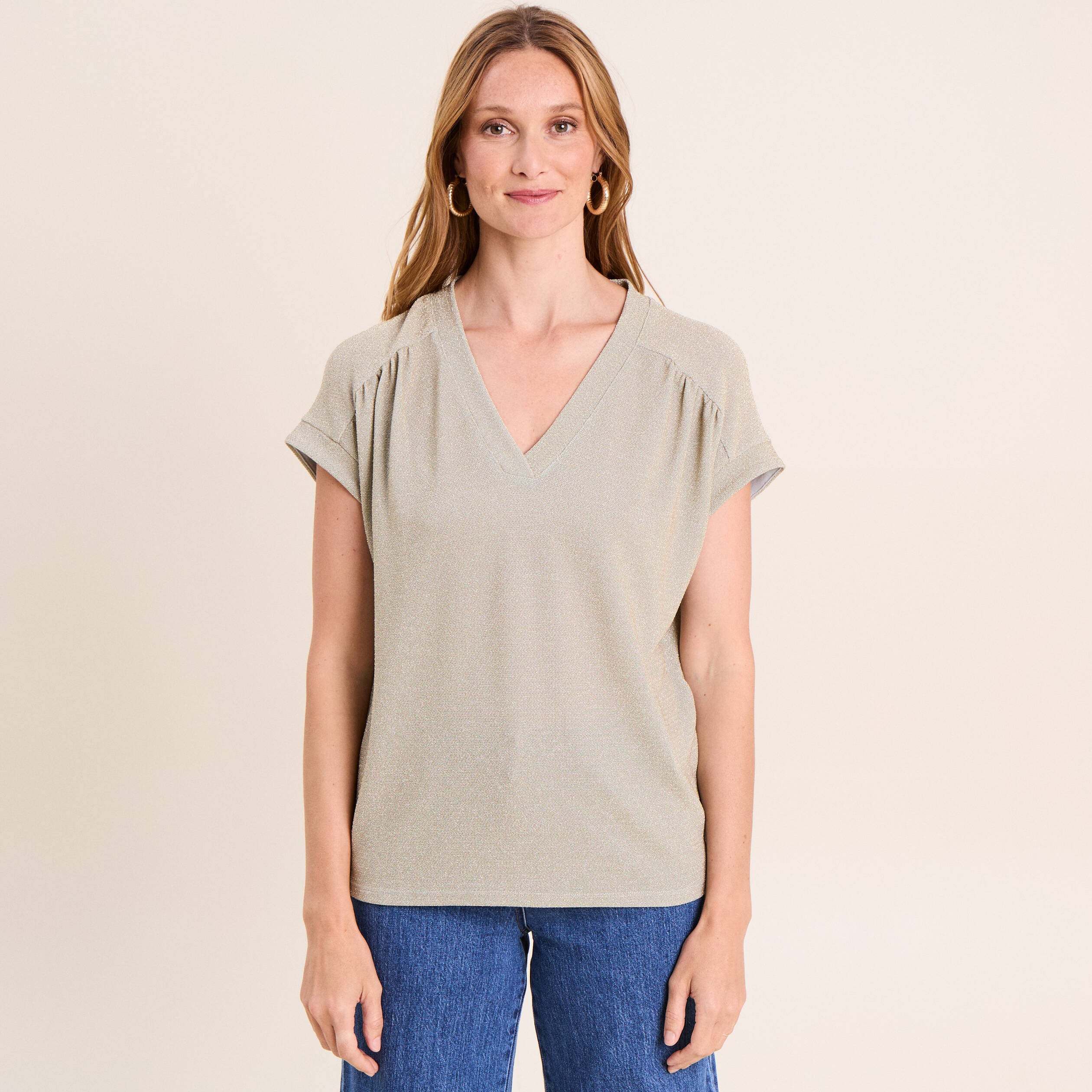 T-shirt manches courtes vert clair femme