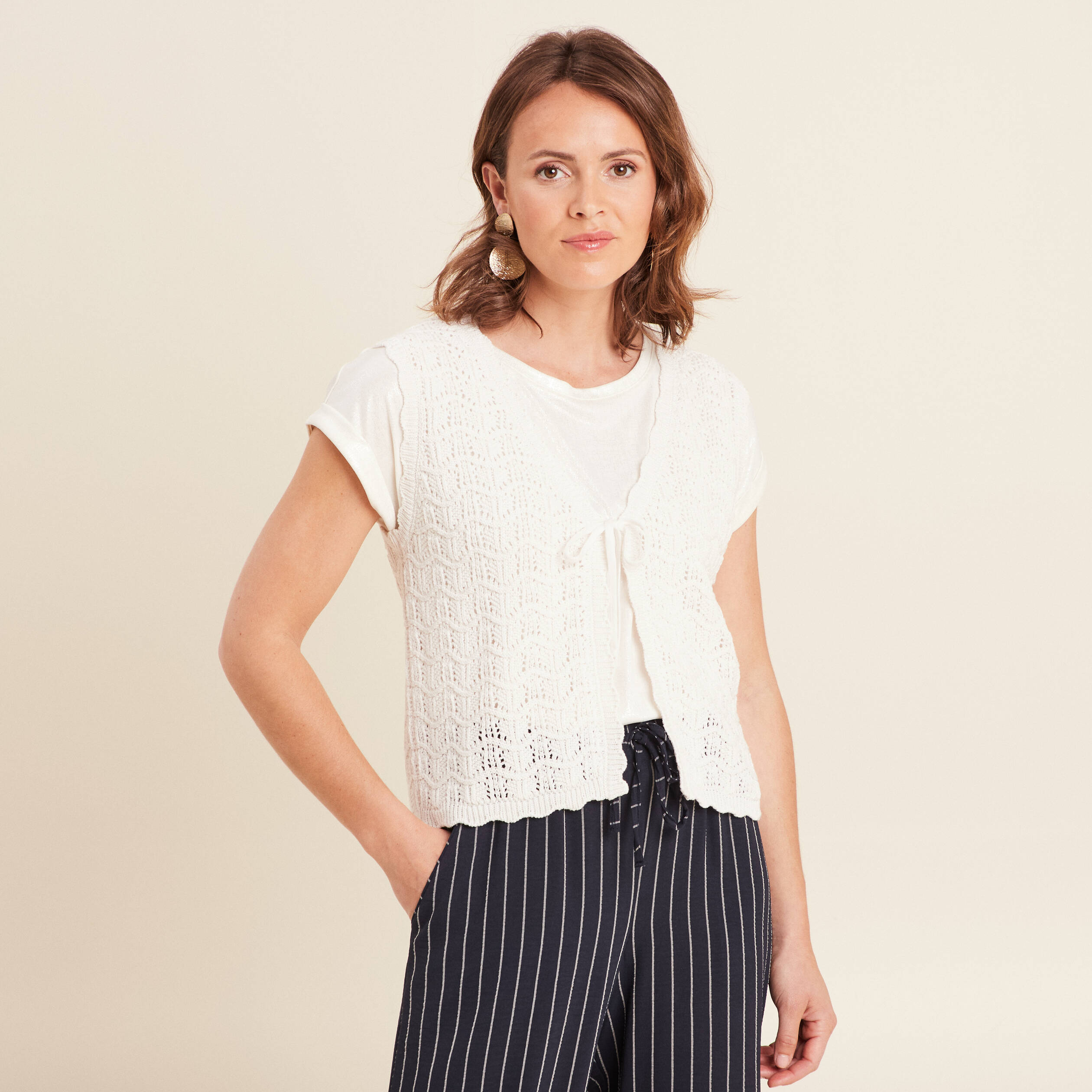 gilet sans manches blanc femme Gilet sans manches blanc femme