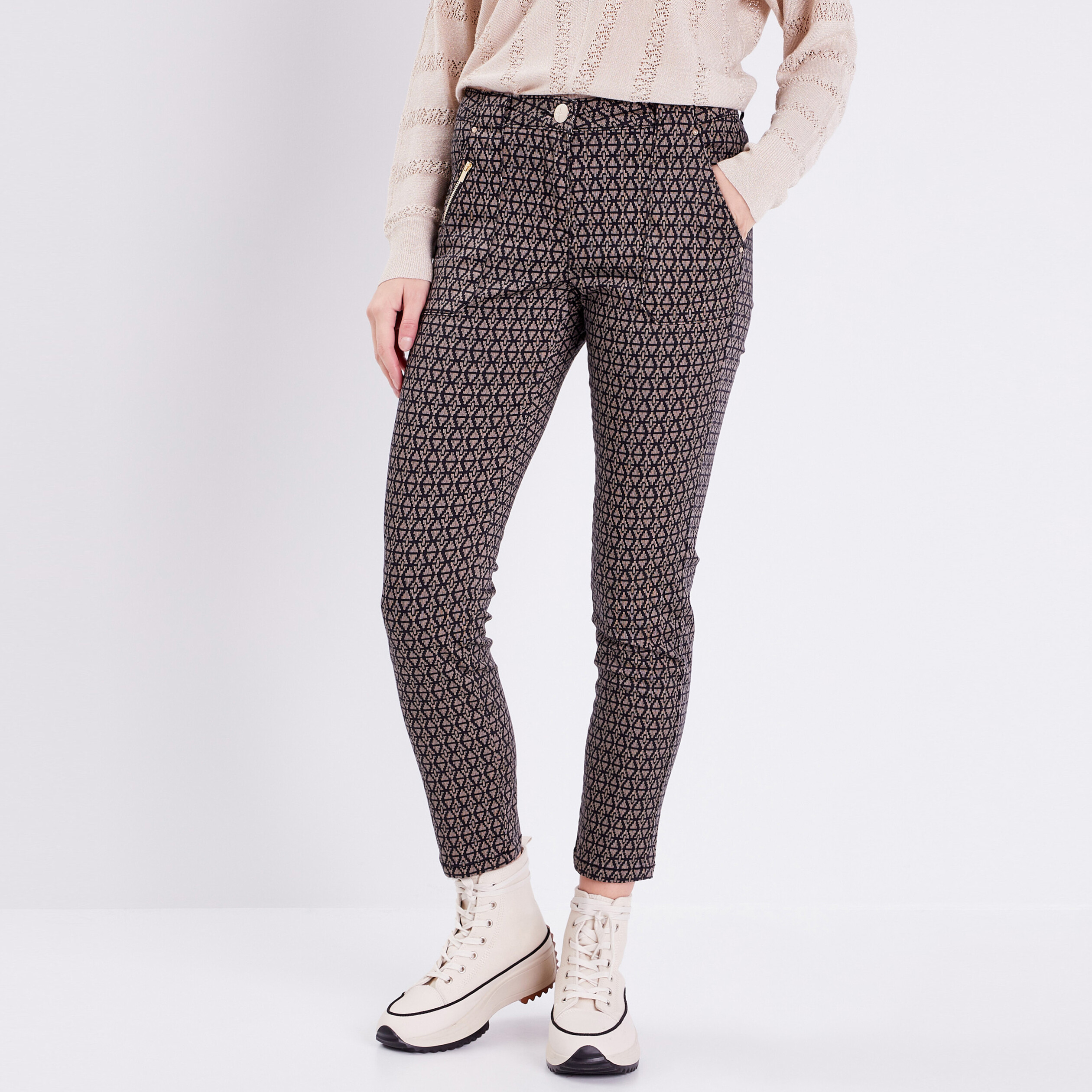 Pantalon ajusté noir femme