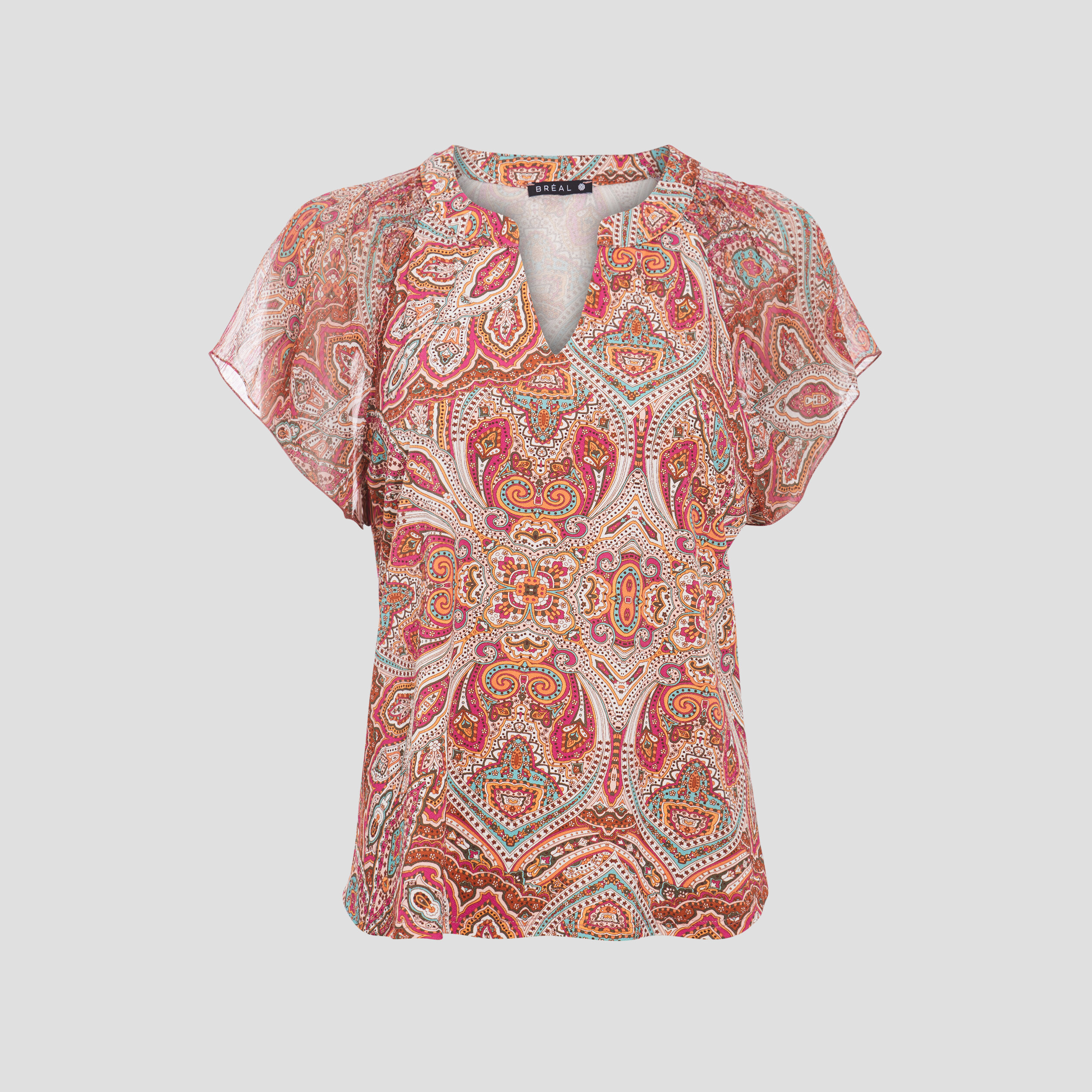 T-shirt manches courtes multicolore femme