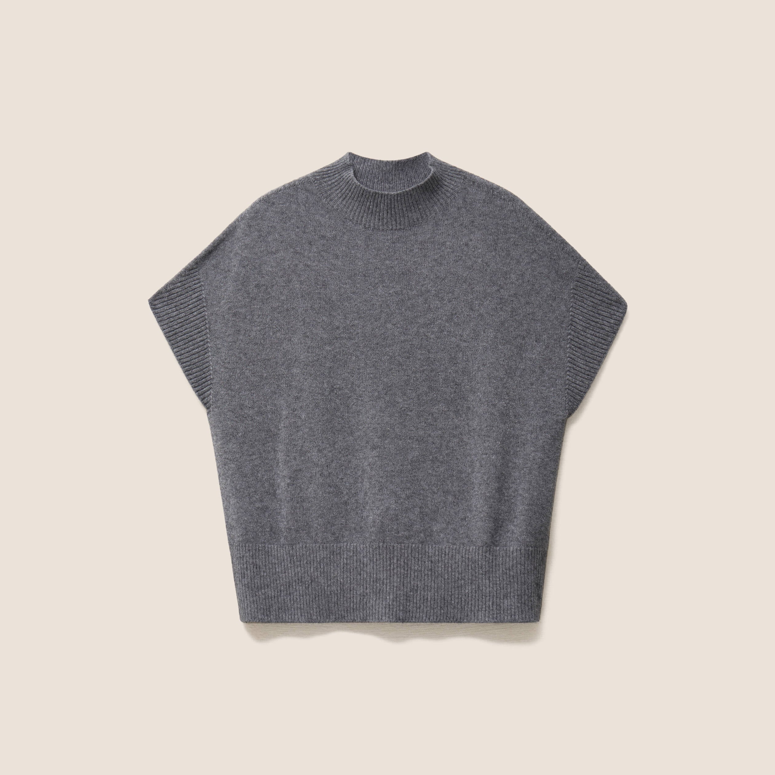 Pull col montant gris clair femme