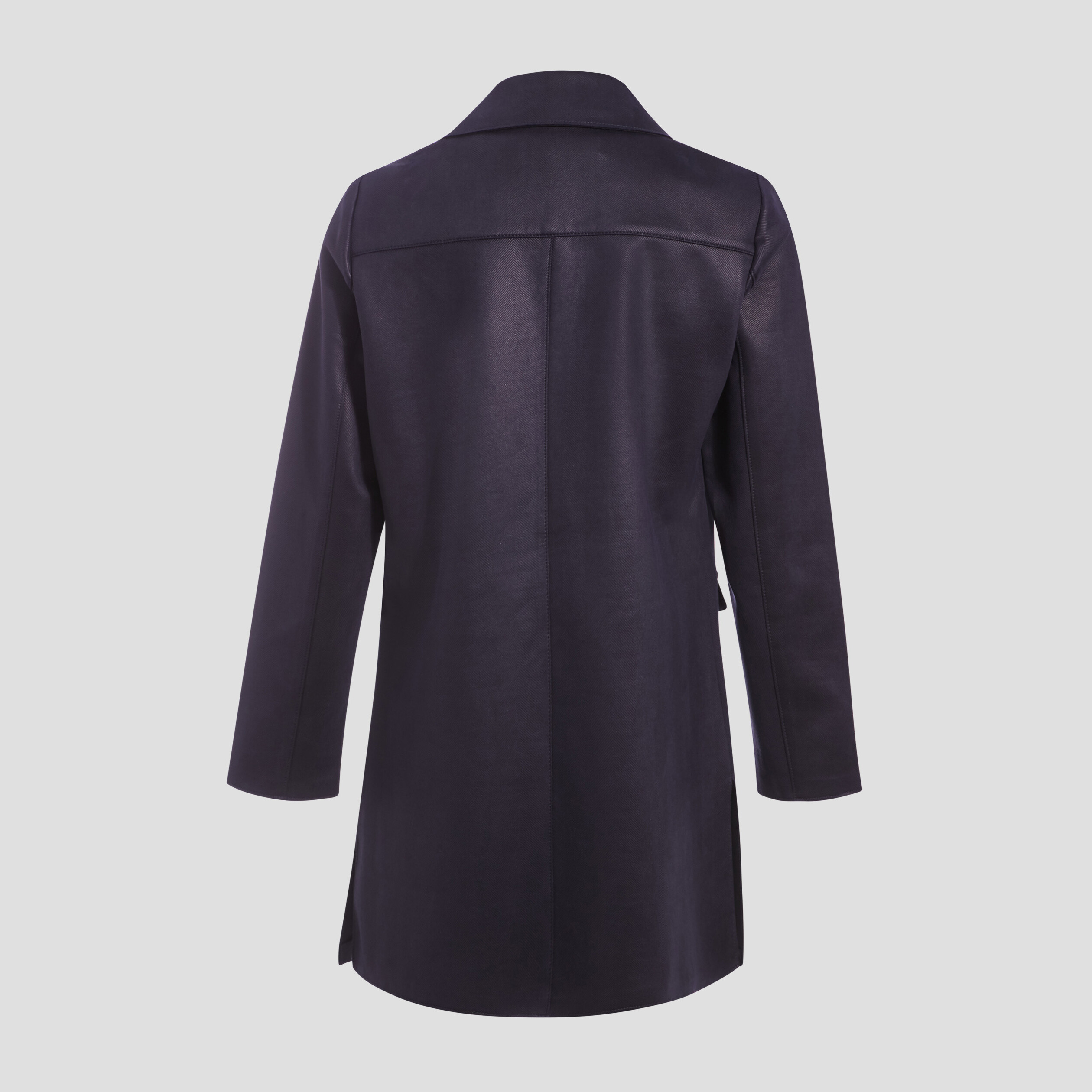 Manteau droit boutonné bleu foncé femme