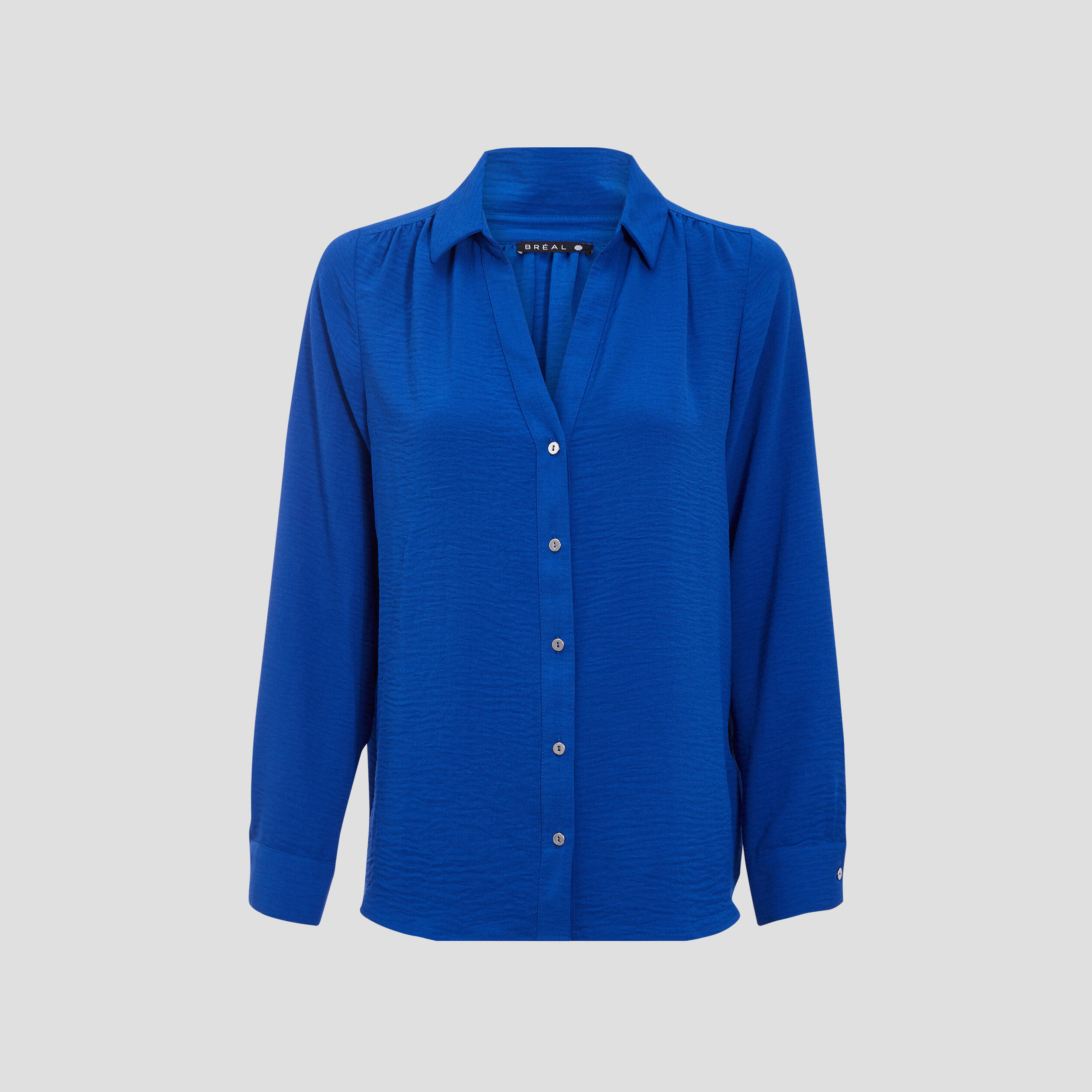 Chemise à manches longues bleu electrique femme