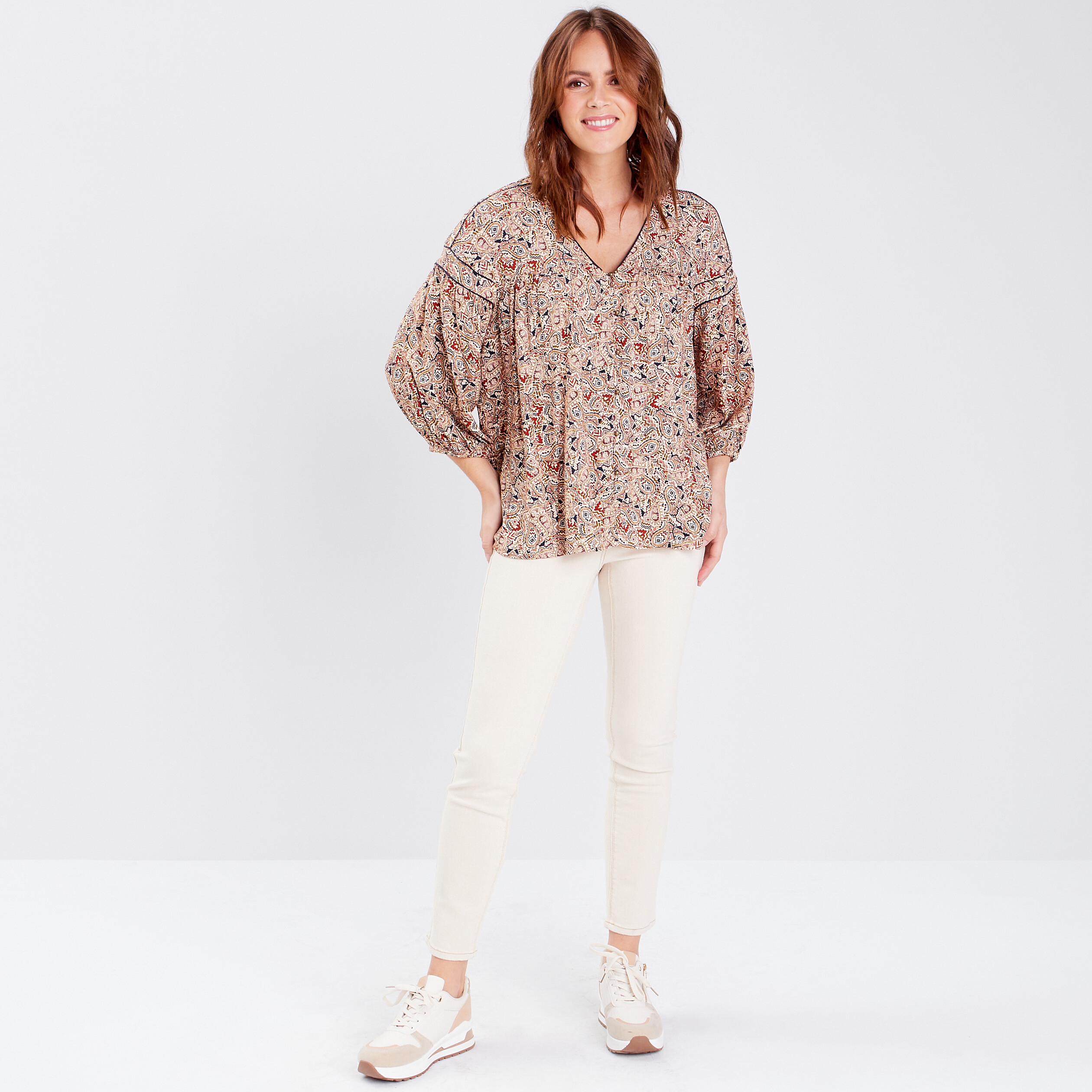 Blouse creme femme sales