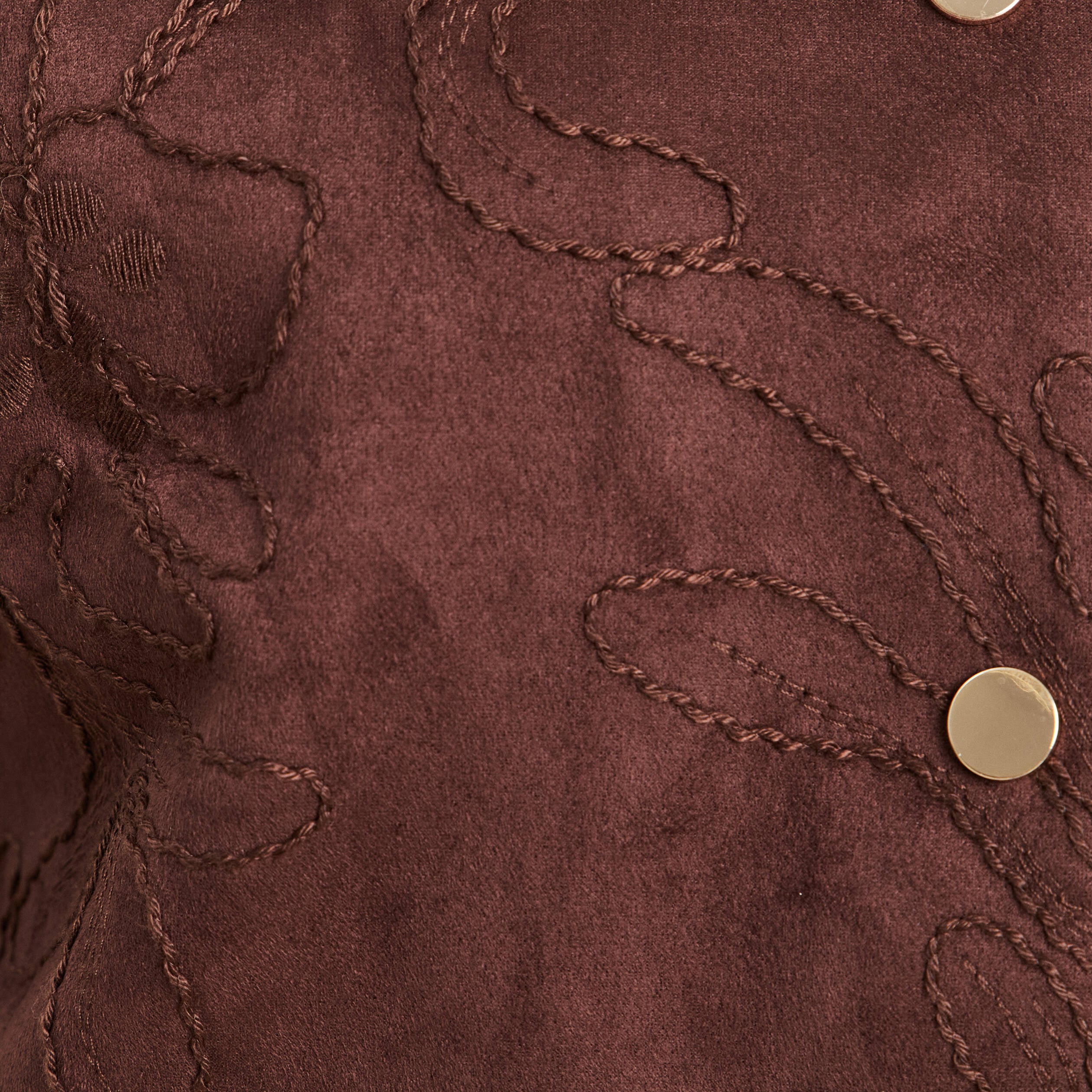 Veste sans manches doubl&eacute;e marron fonc&eacute; femme