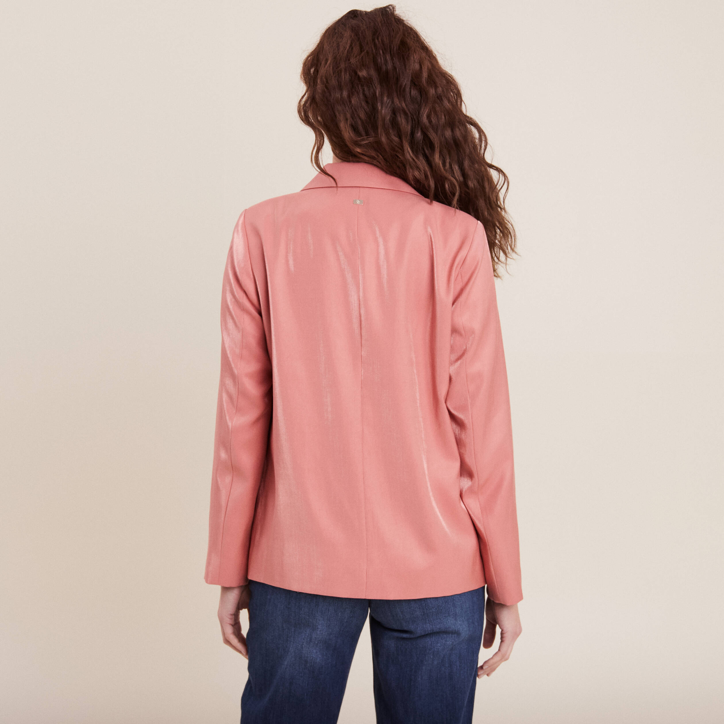 Veste tailleur irisé terracotta femme