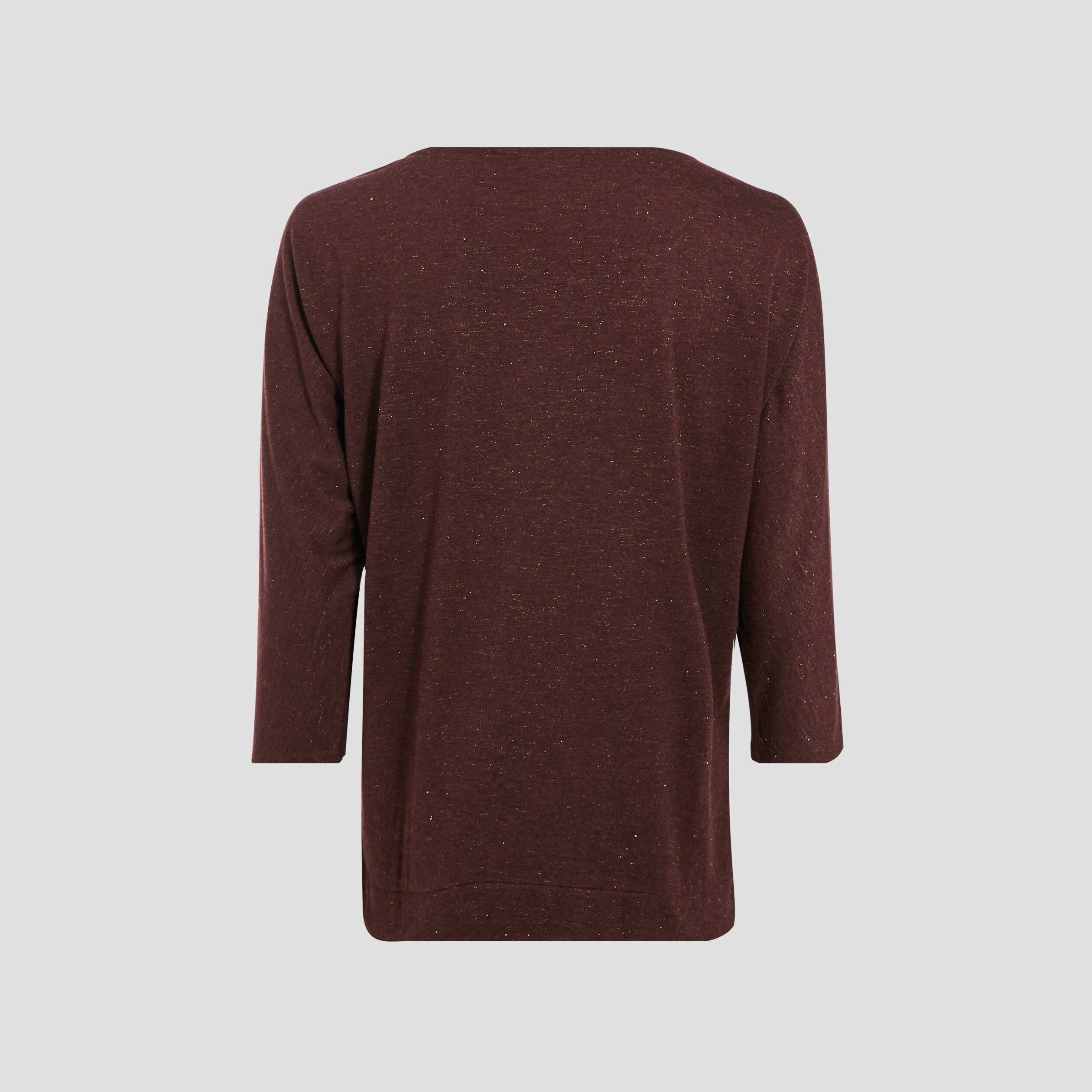 T-shirt manches 3/4 marron femme
