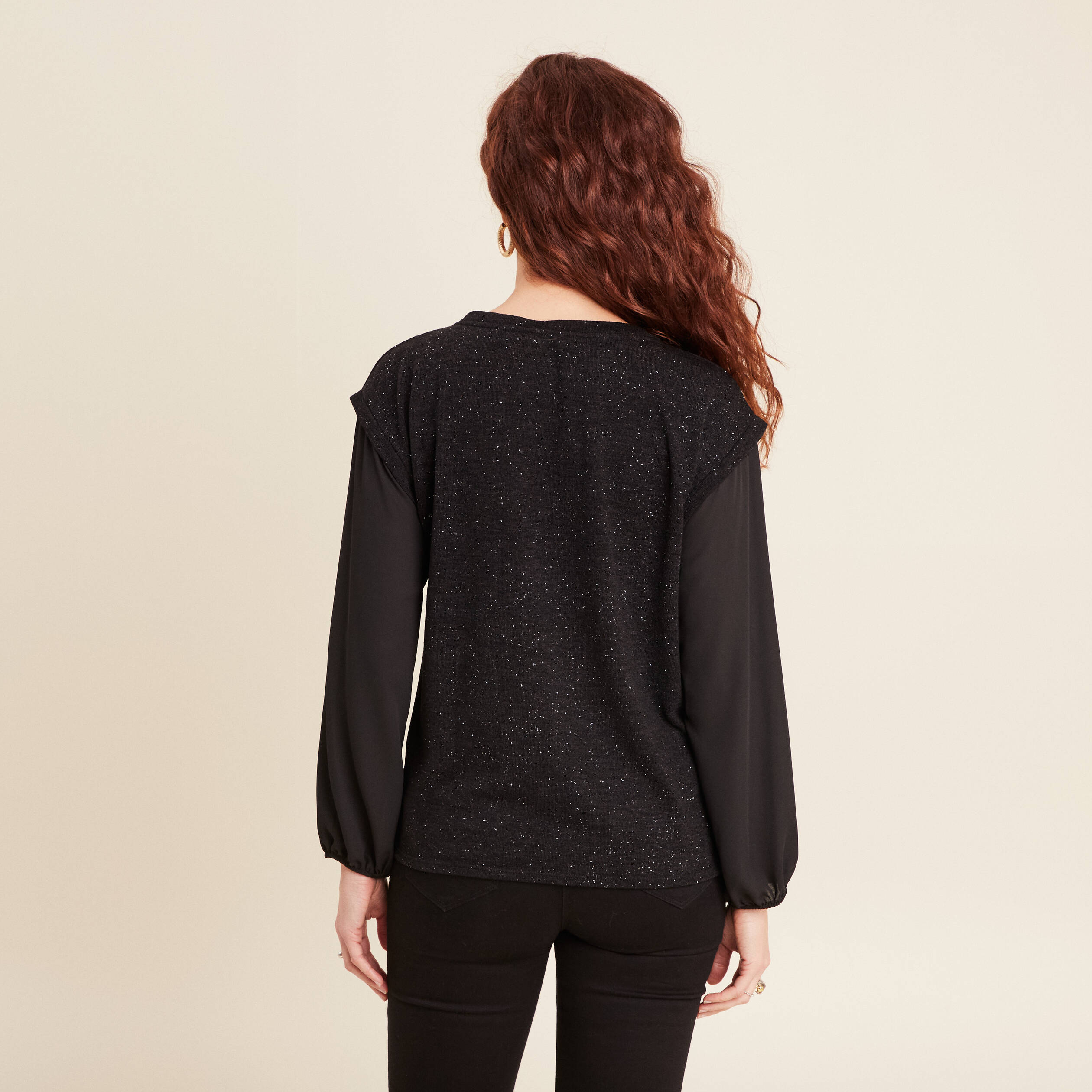 T-shirt manches longues noir femme