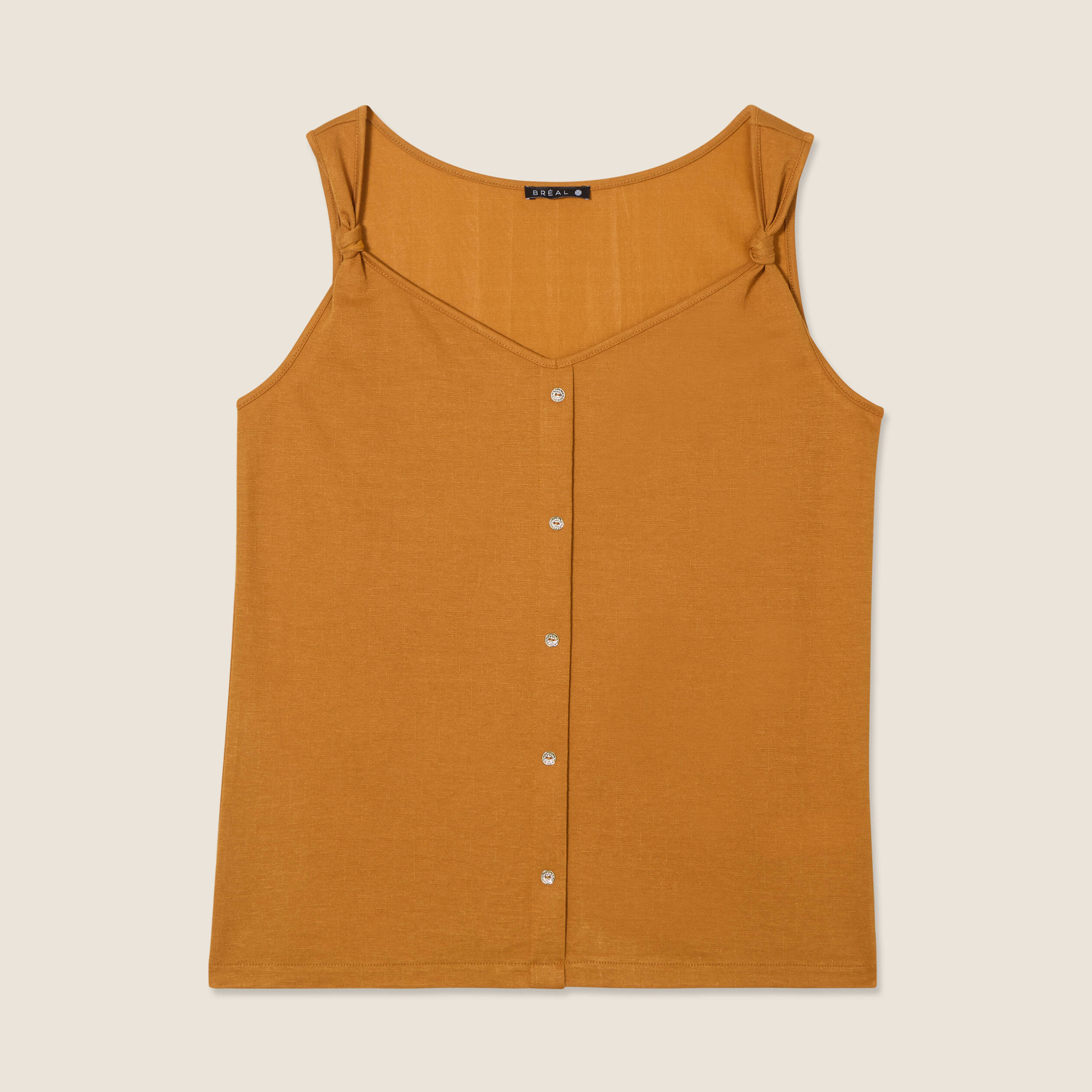 Débardeur sans manches camel femme