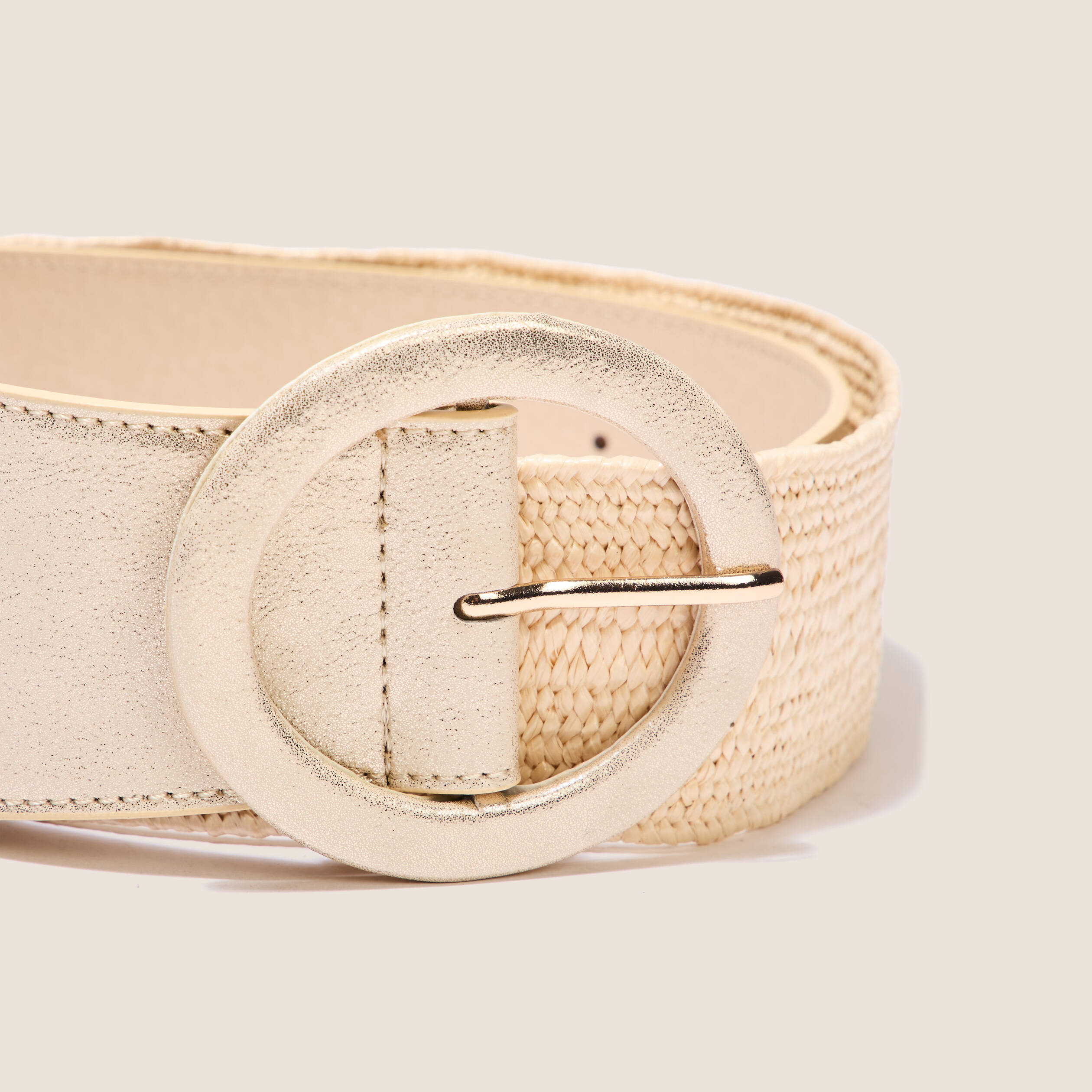 Ceinture large élastiquée ivoire femme