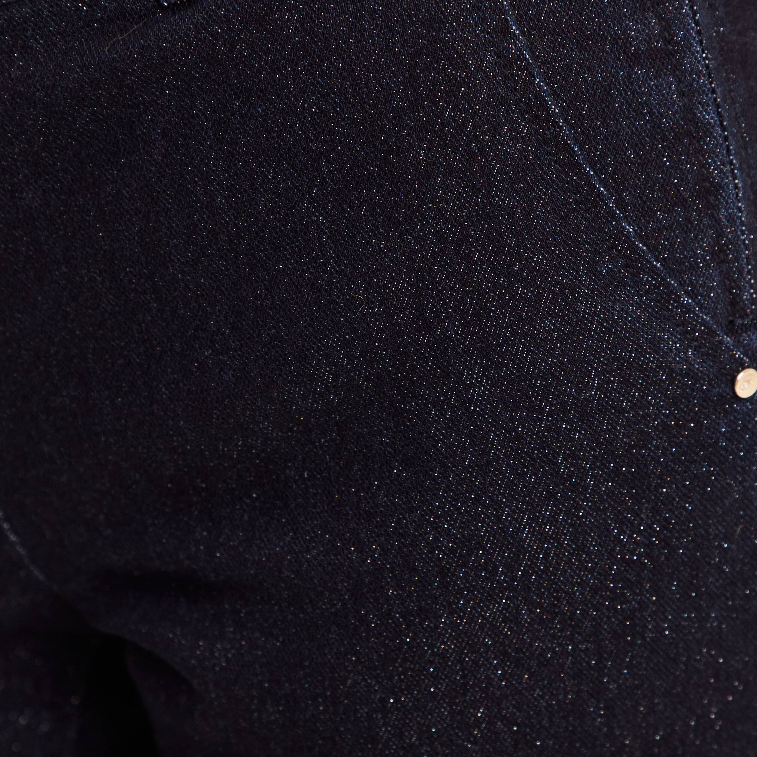 Jean large taille haute &agrave; paillettes denim brut femme