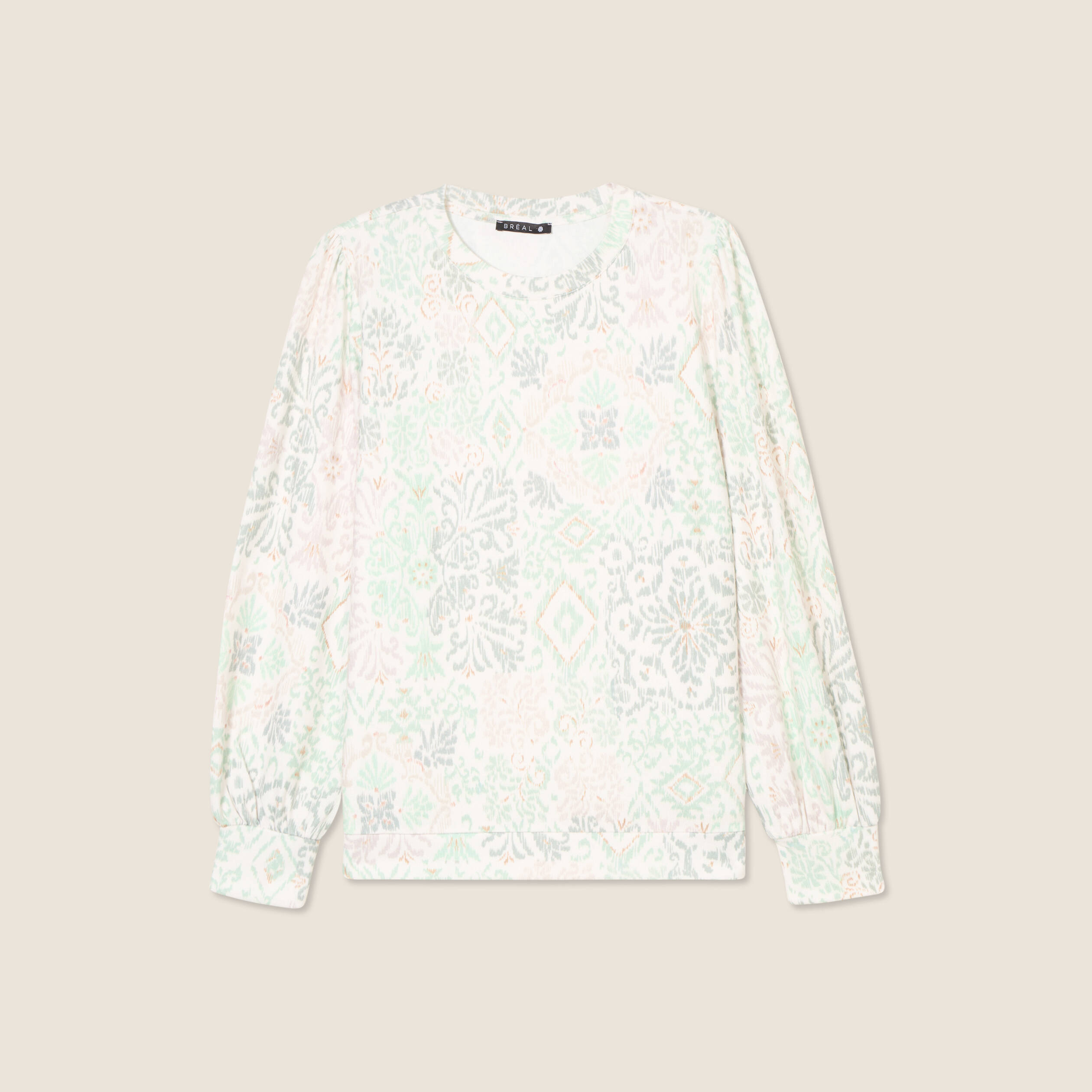 T-shirt manches longues vert clair femme