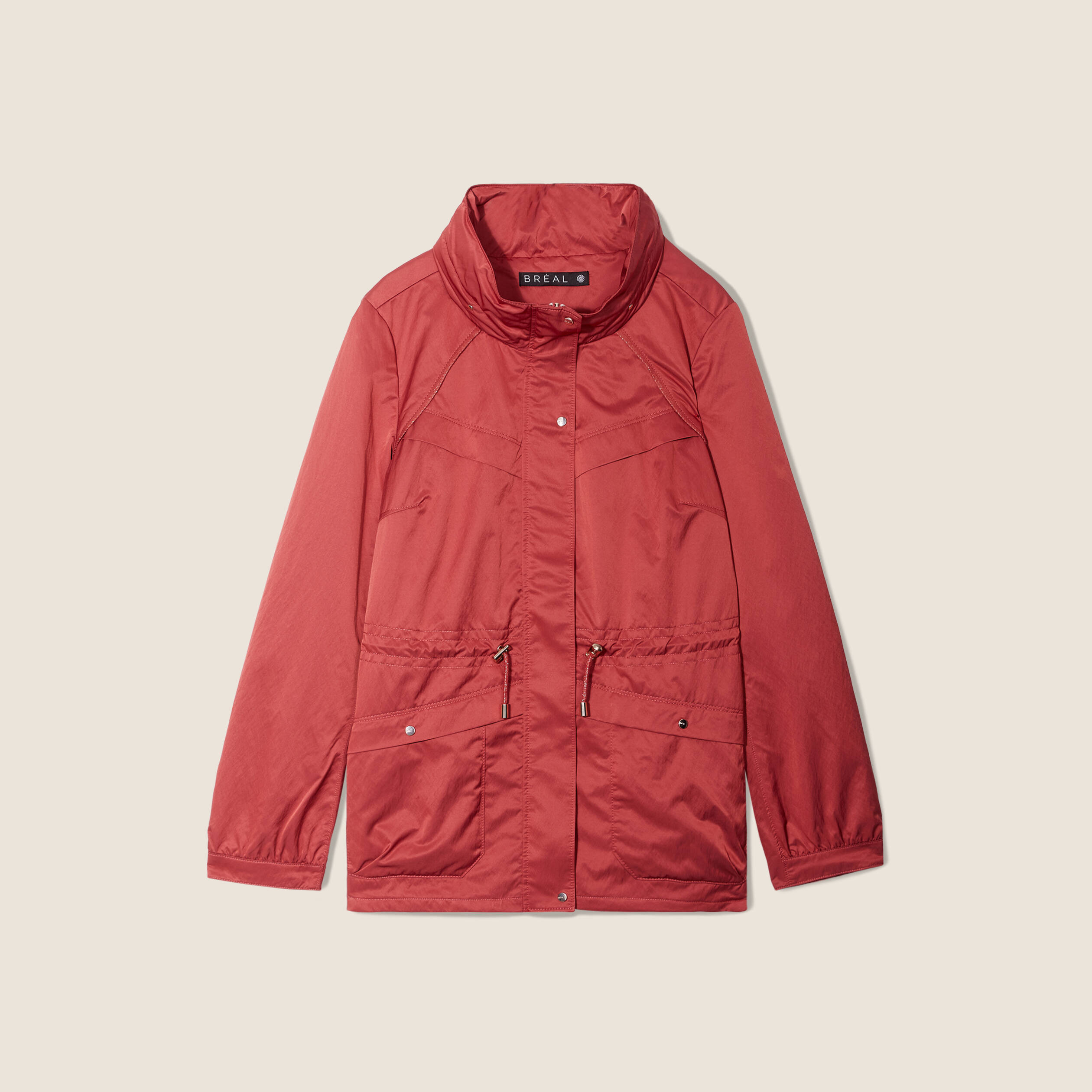 Parka d perlante cintr e lien coulisse vieux rose femme