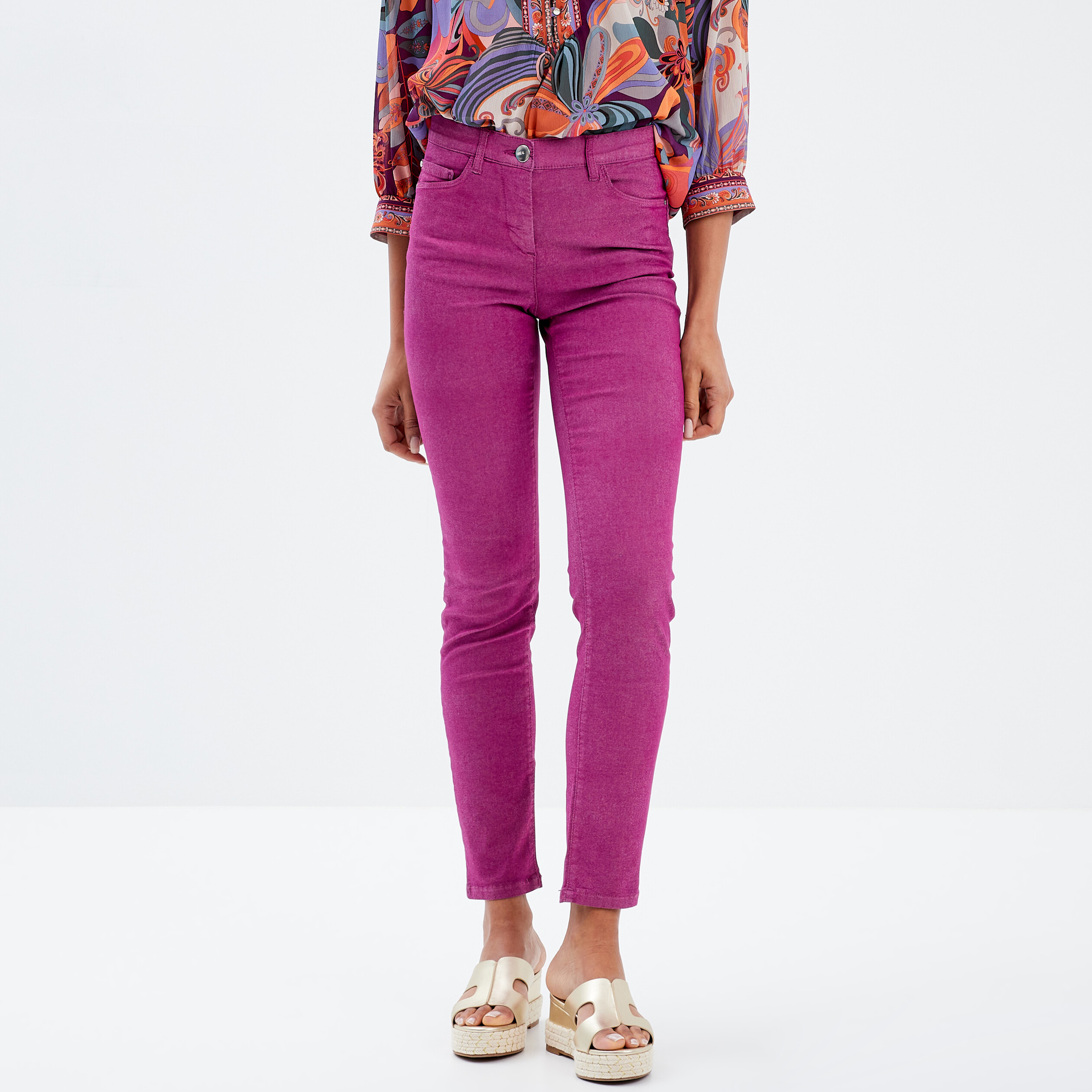 Pantalon magique ajusté taille standard violet clair femme