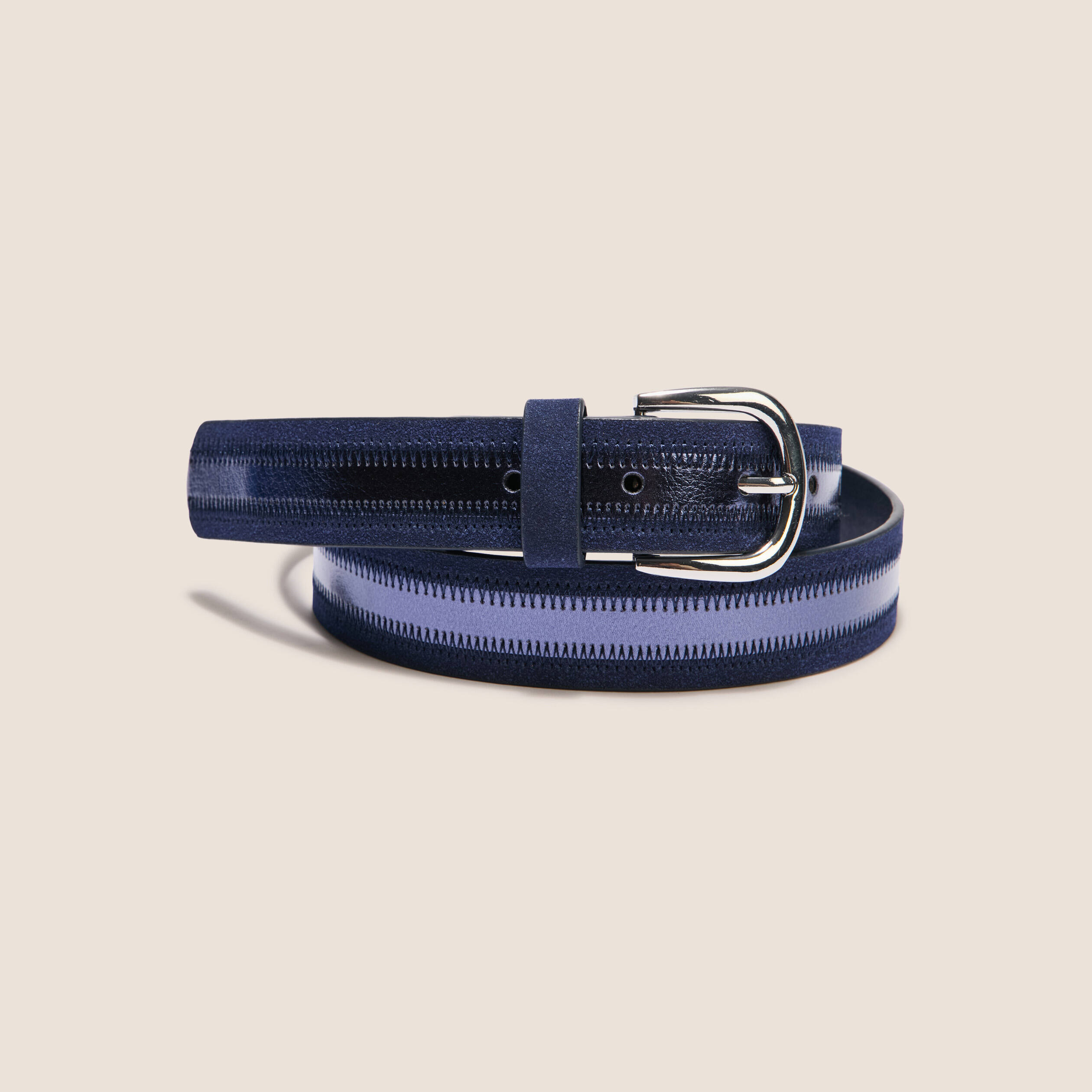 Ceinture fine bleu marine femme