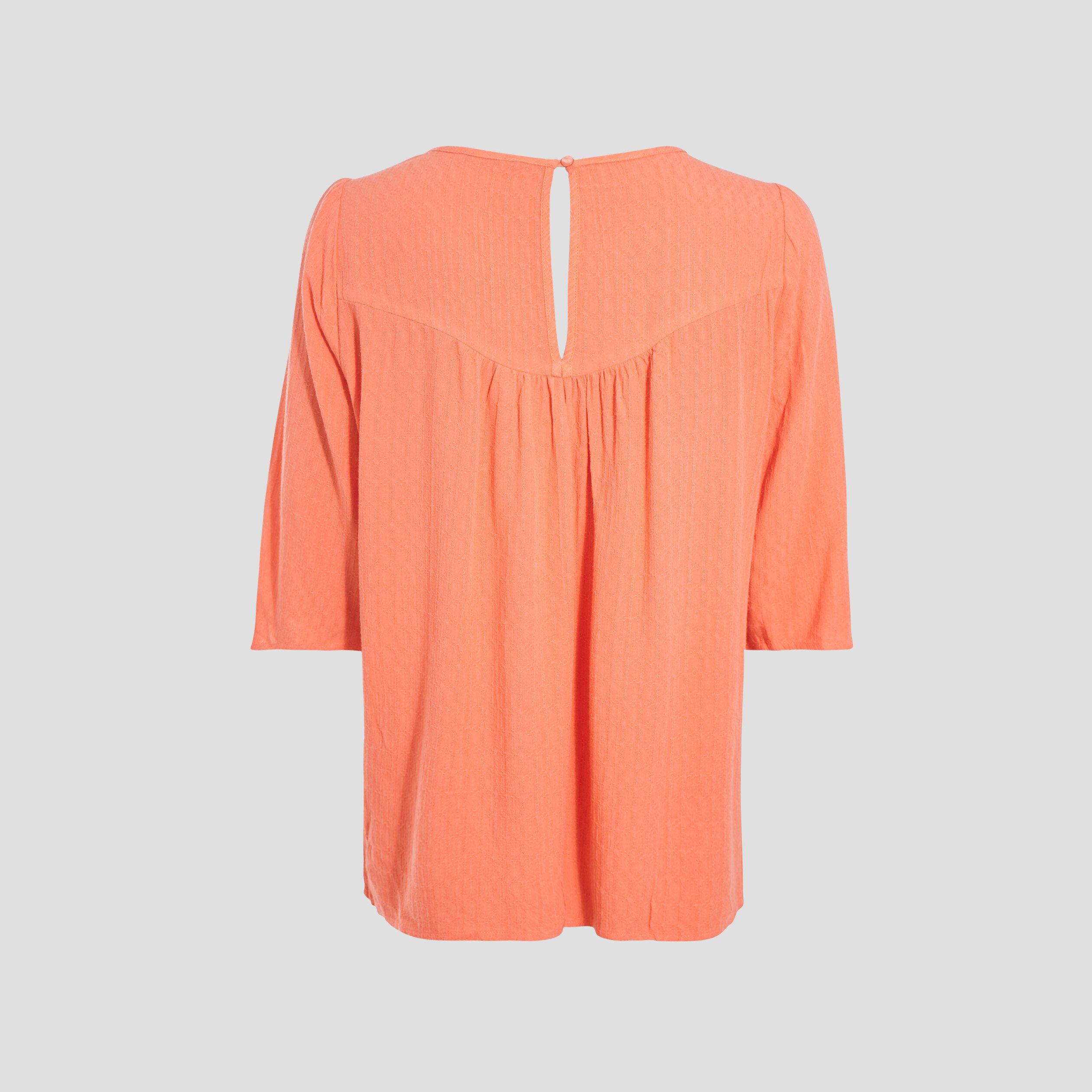 Blouse manches 3/4 orange clair femme