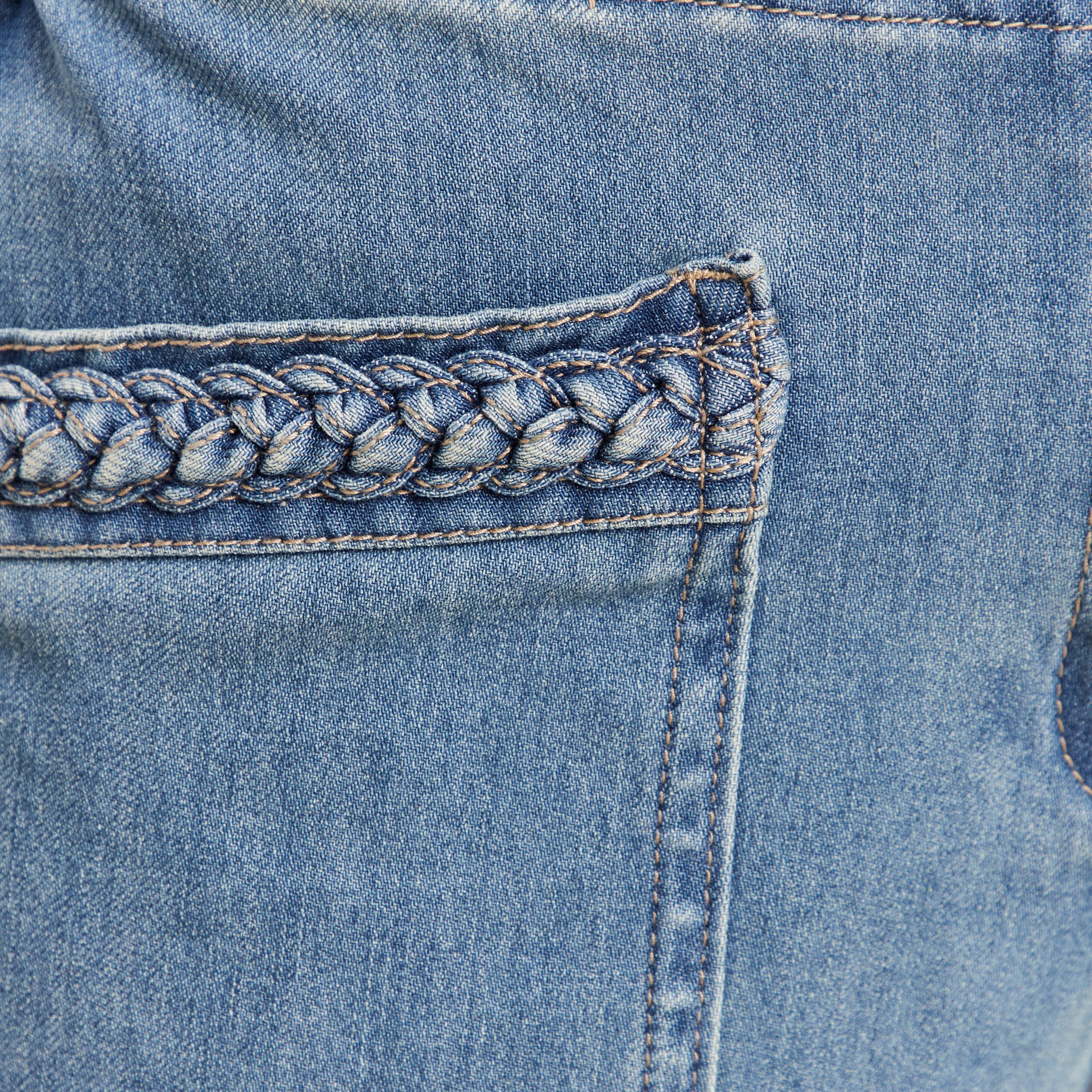 Jean paperbag détails tressés denim double stone femme