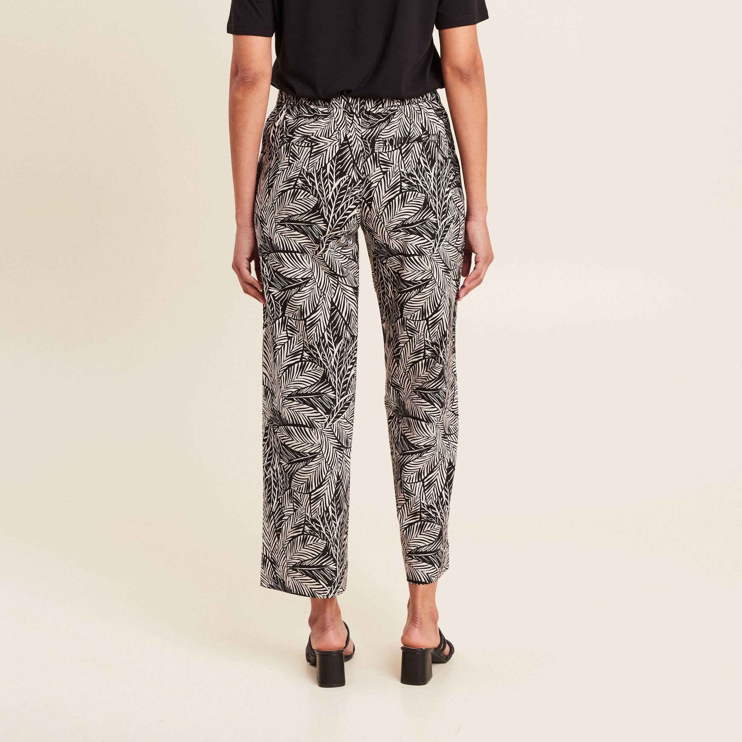 Pantalon large 7/8ème noir femme