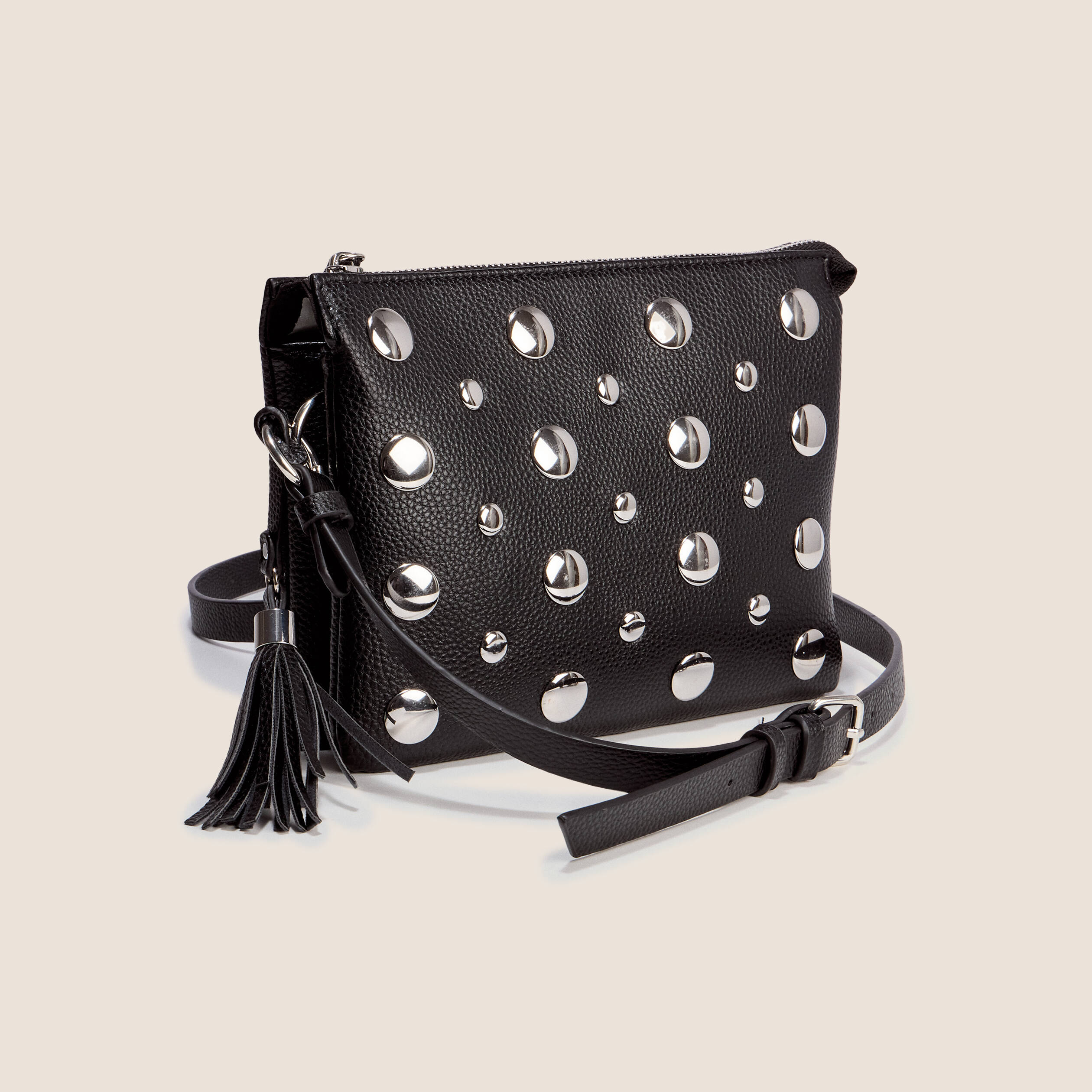 Sac bandouli&egrave;re avec 2 pochettes noir femme