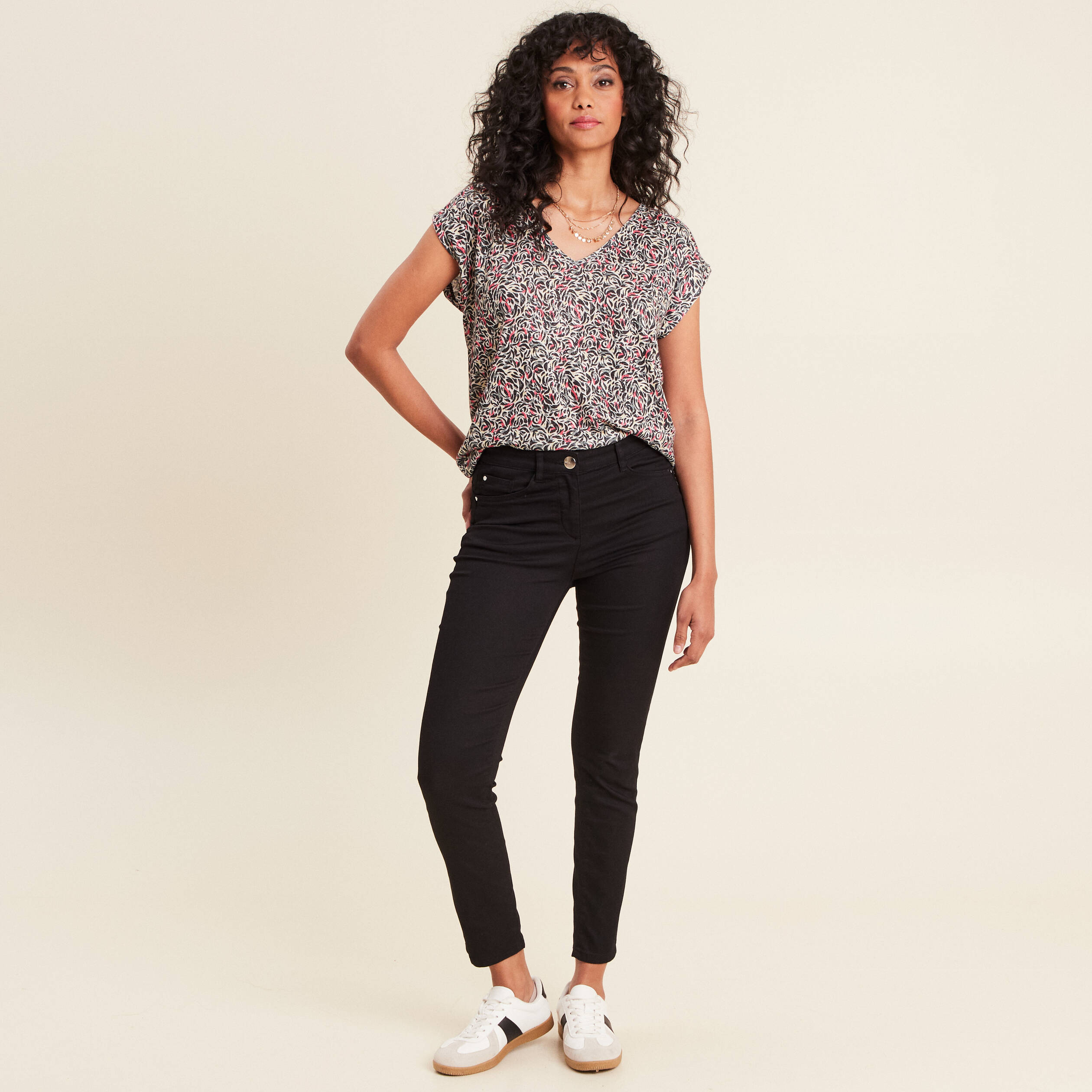 T-shirt manches courtes jaune citron femme