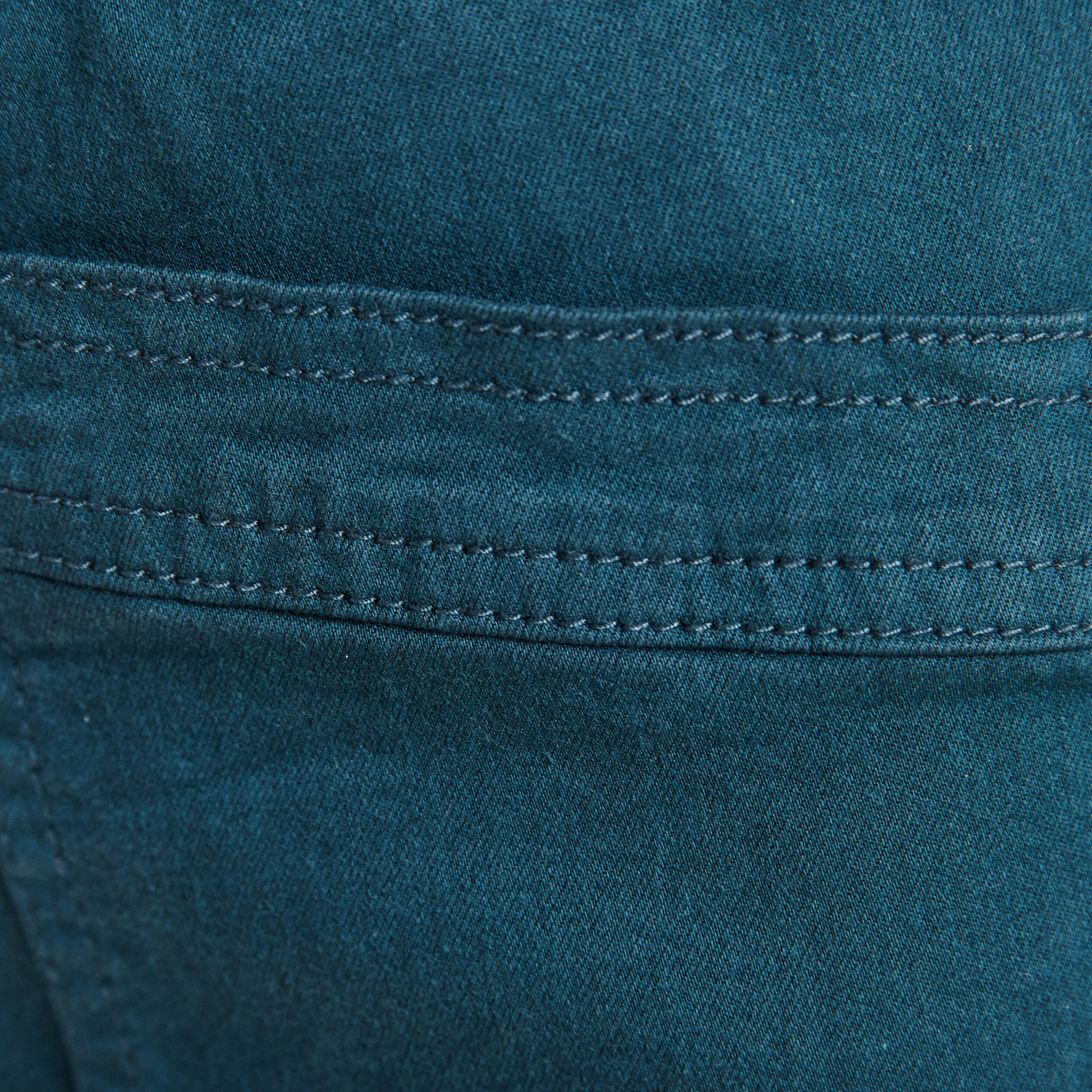 pantalon coupe droite a coulisse bleu canard femme Pantalon coupe droite à coulisse bleu canard femme