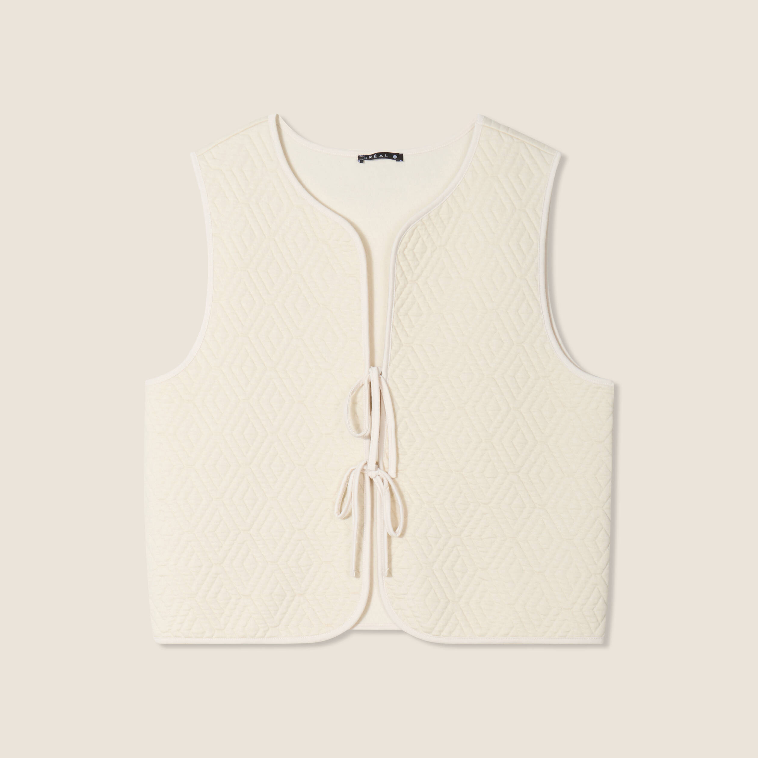 gilet sans manches matelasse ecru femme Gilet sans manches matelassé ecru femme
