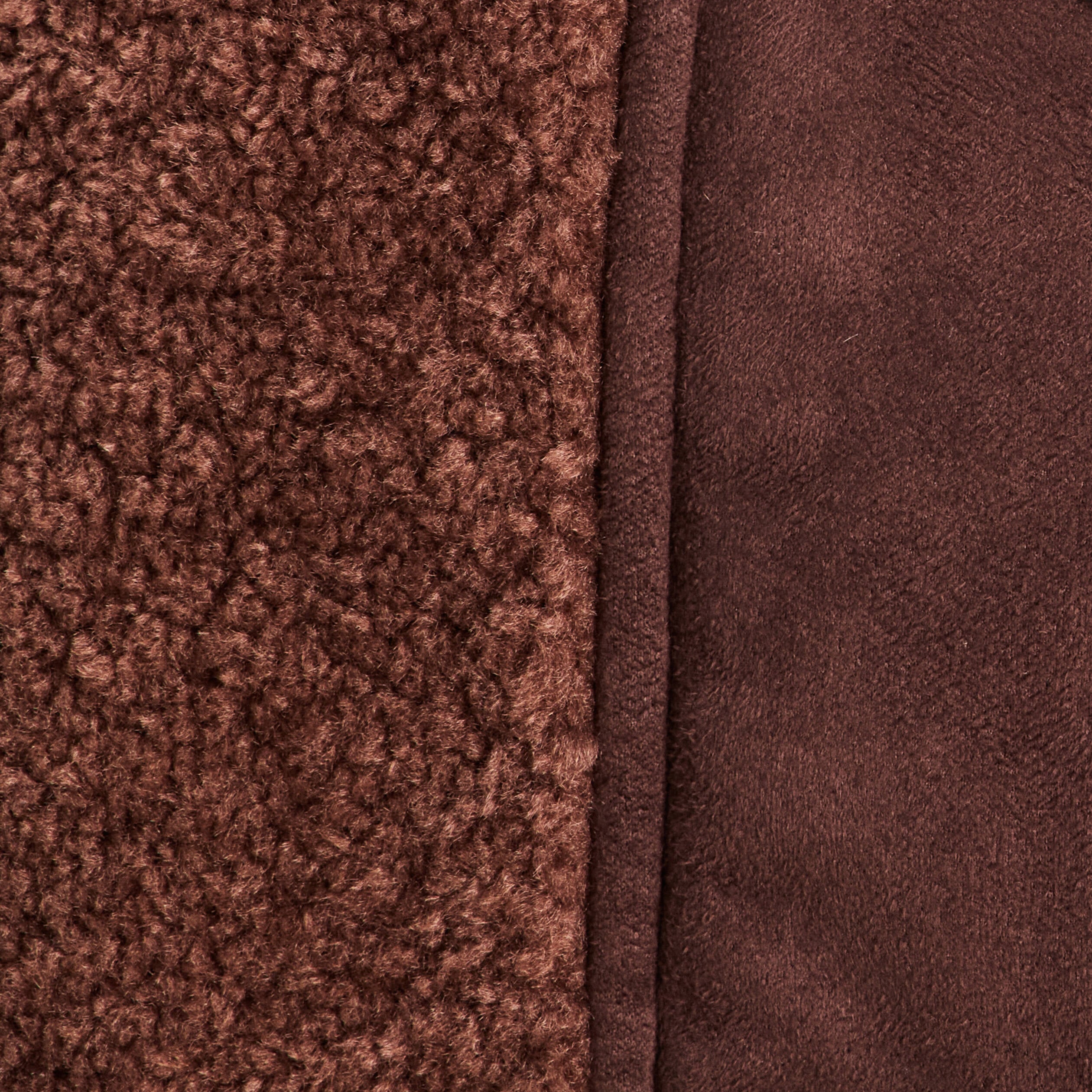 Manteau manches longues col montant marron fonc&eacute; femme