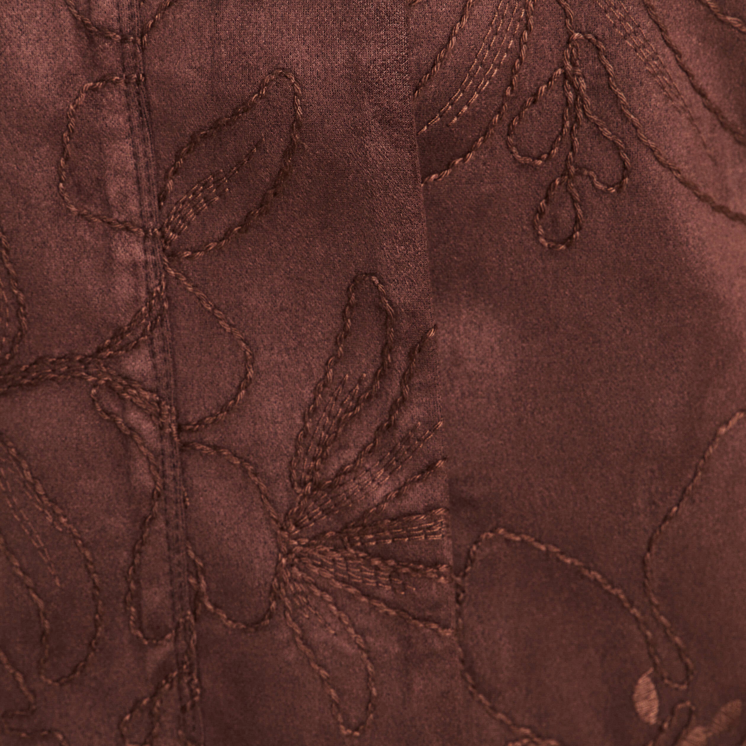 Veste col montant doubl&eacute;e marron fonc&eacute; femme